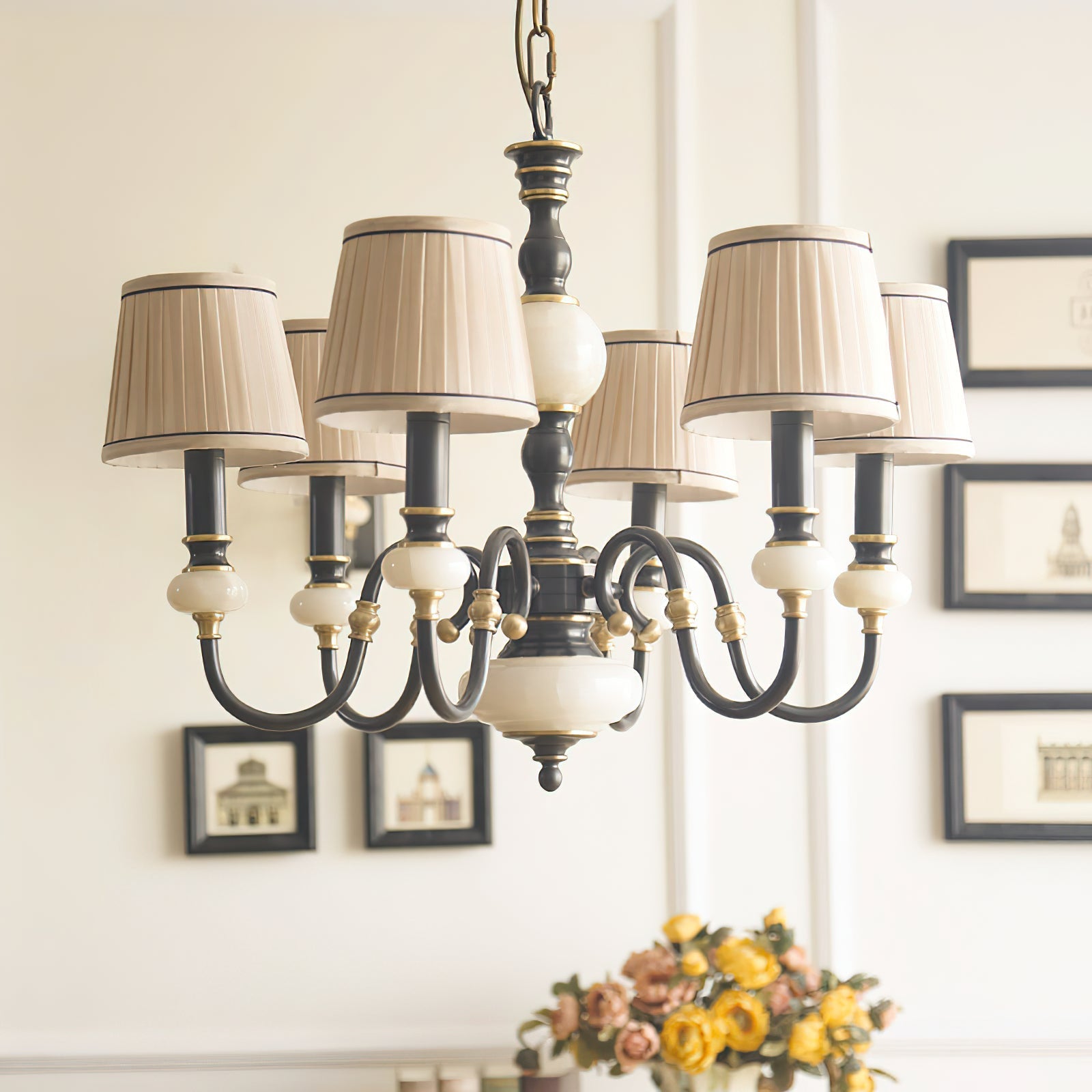 Ivenen Postmodern Luxury Brass Jade Chandelier - Letslighting