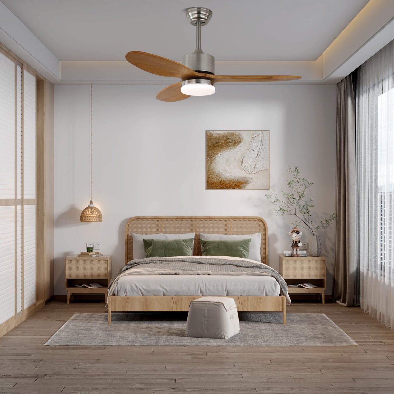 Elara Minimalist Wood Ceiling Fan Light - Letslighting