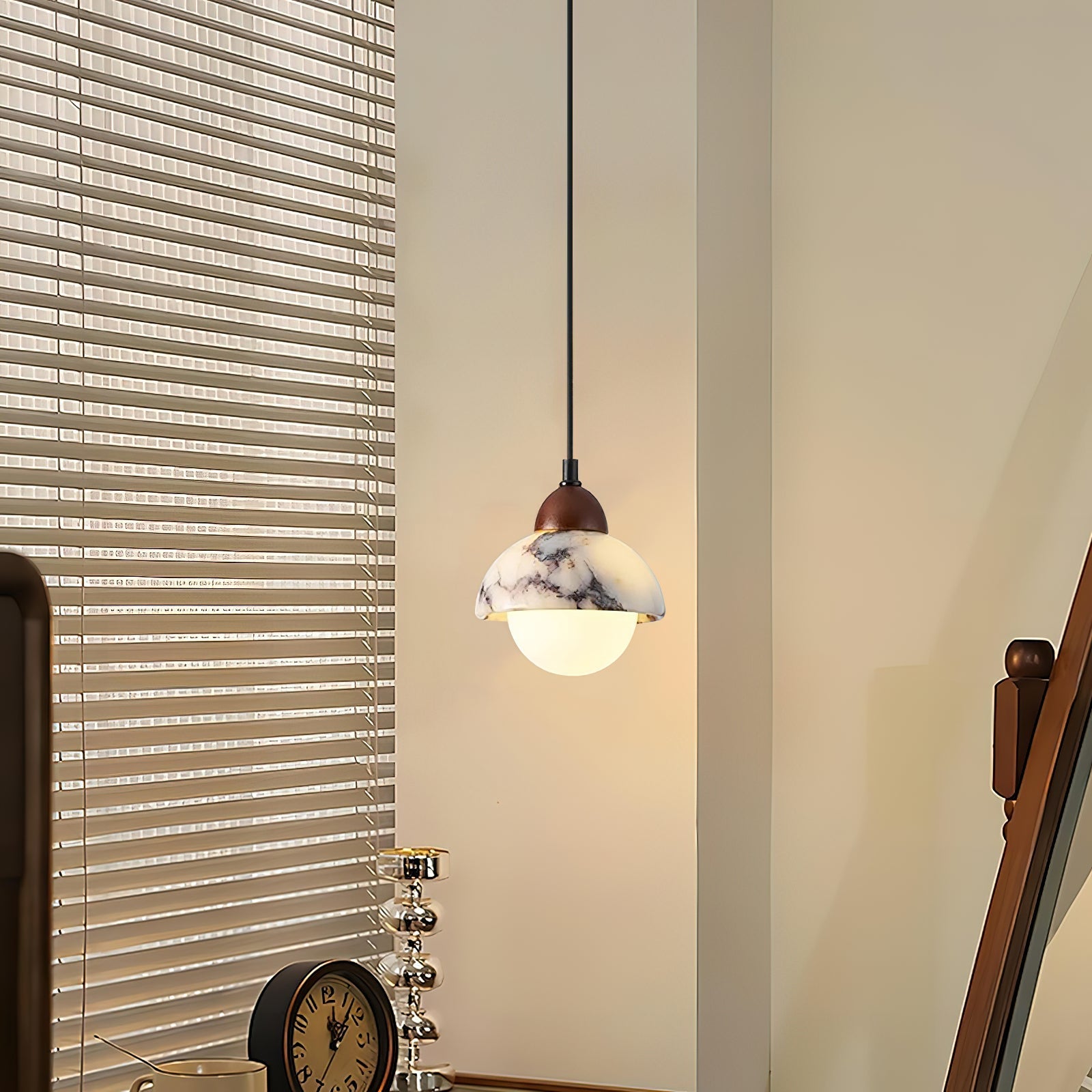 Vilaeisra Modern Minimalist Wooden Marble Pendant Lamp - Letslighting