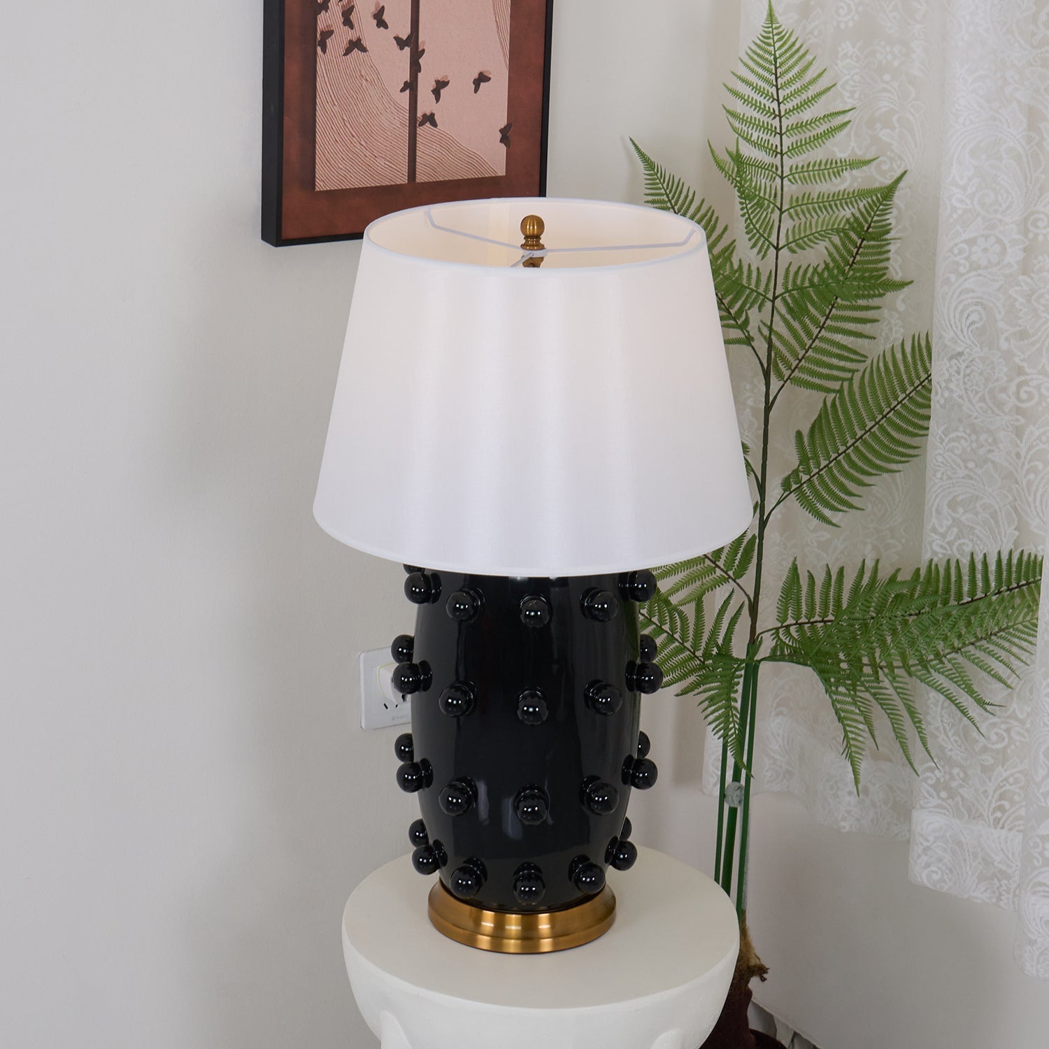 Nexan Ceramic Fabric Table Lamp - Letslighting