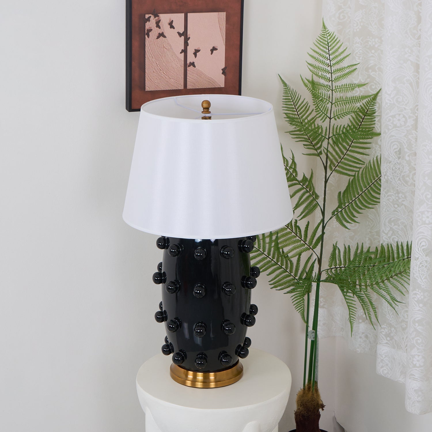 Nexan Ceramic Fabric Table Lamp - Letslighting