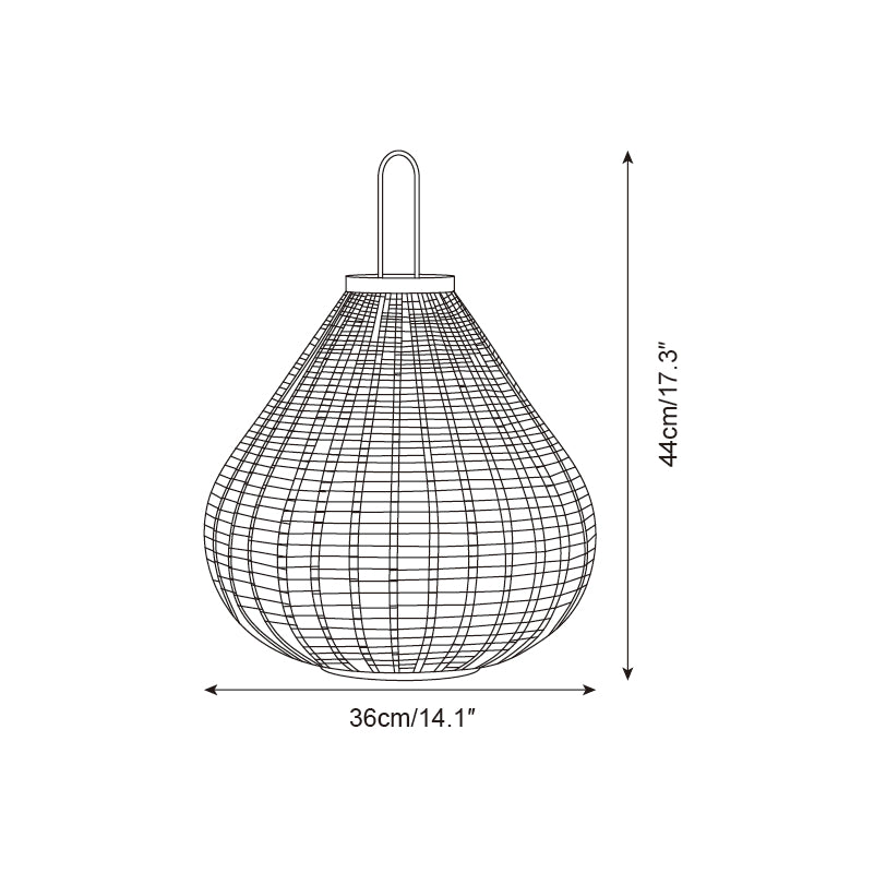 Poltrona Outdoor Lamp Lantern Rattan Teardrop Rustic - Letslighting