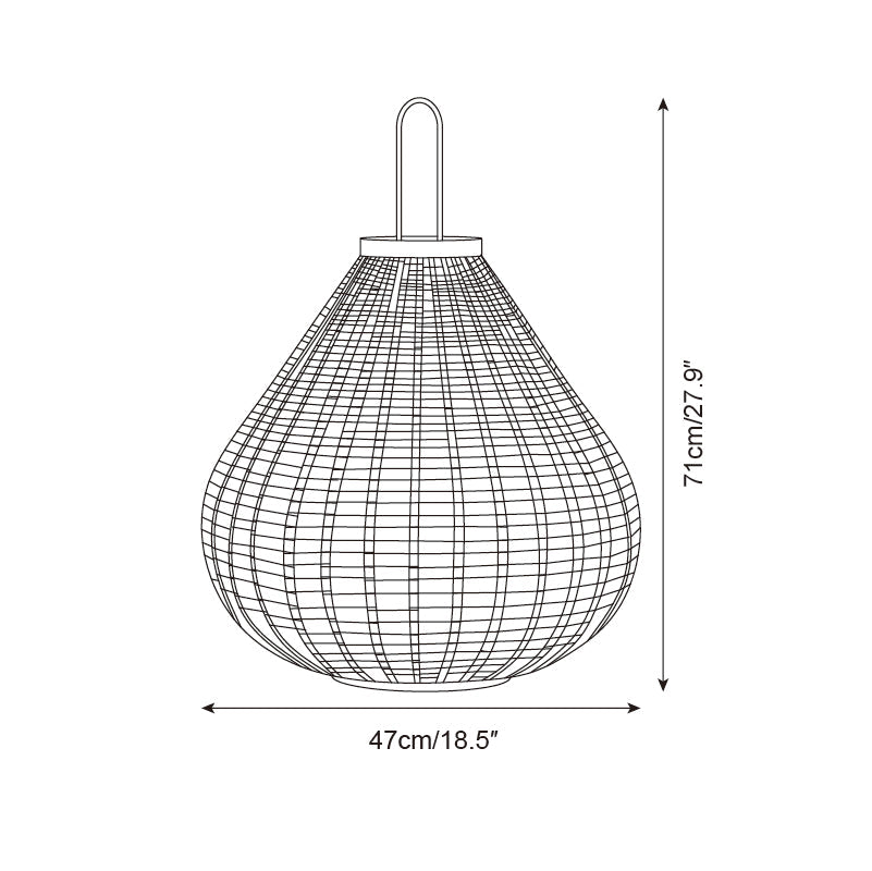 Poltrona Outdoor Lamp Lantern Rattan Teardrop Rustic - Letslighting