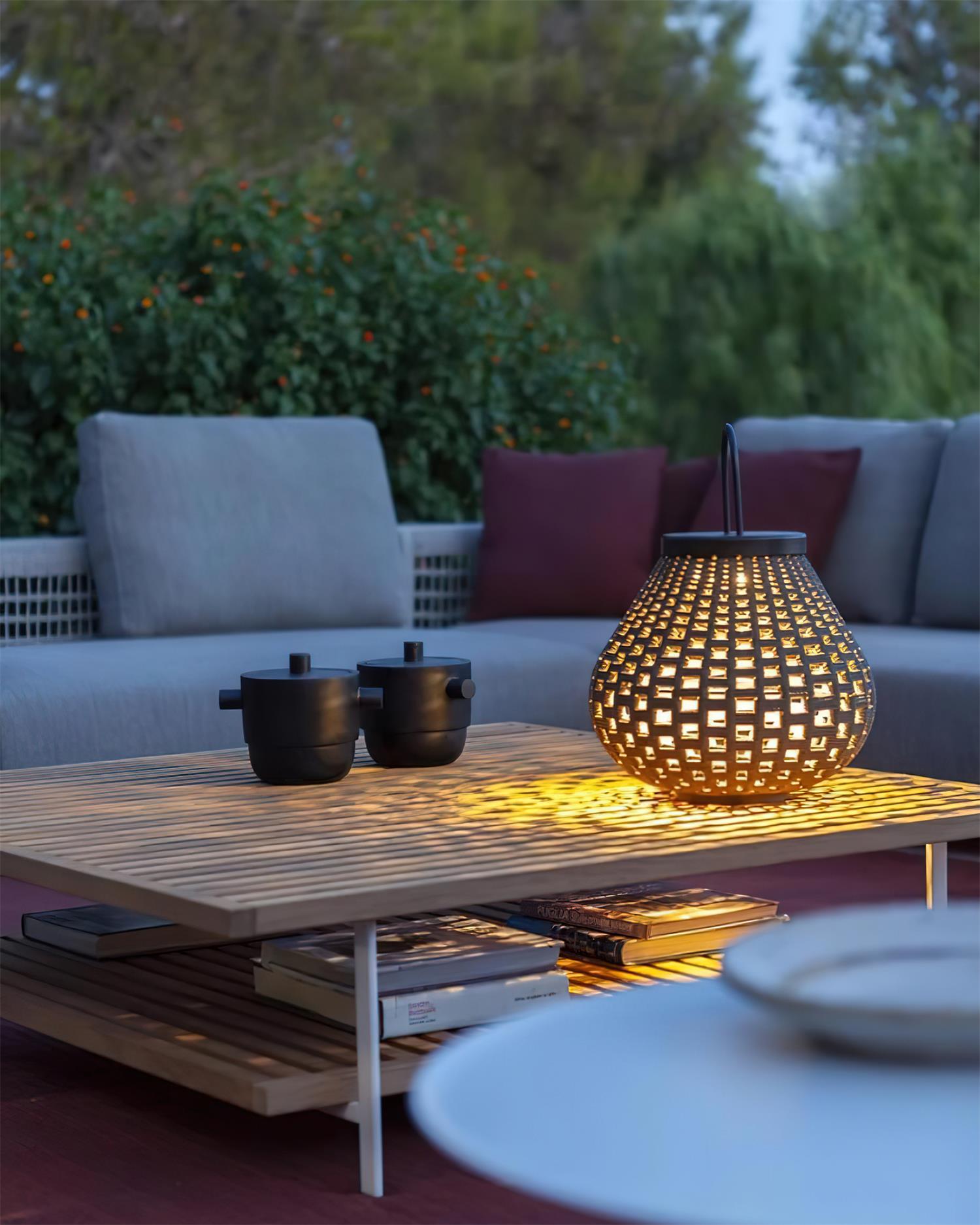 Poltrona Outdoor Lamp Lantern Rattan Teardrop Rustic - Letslighting