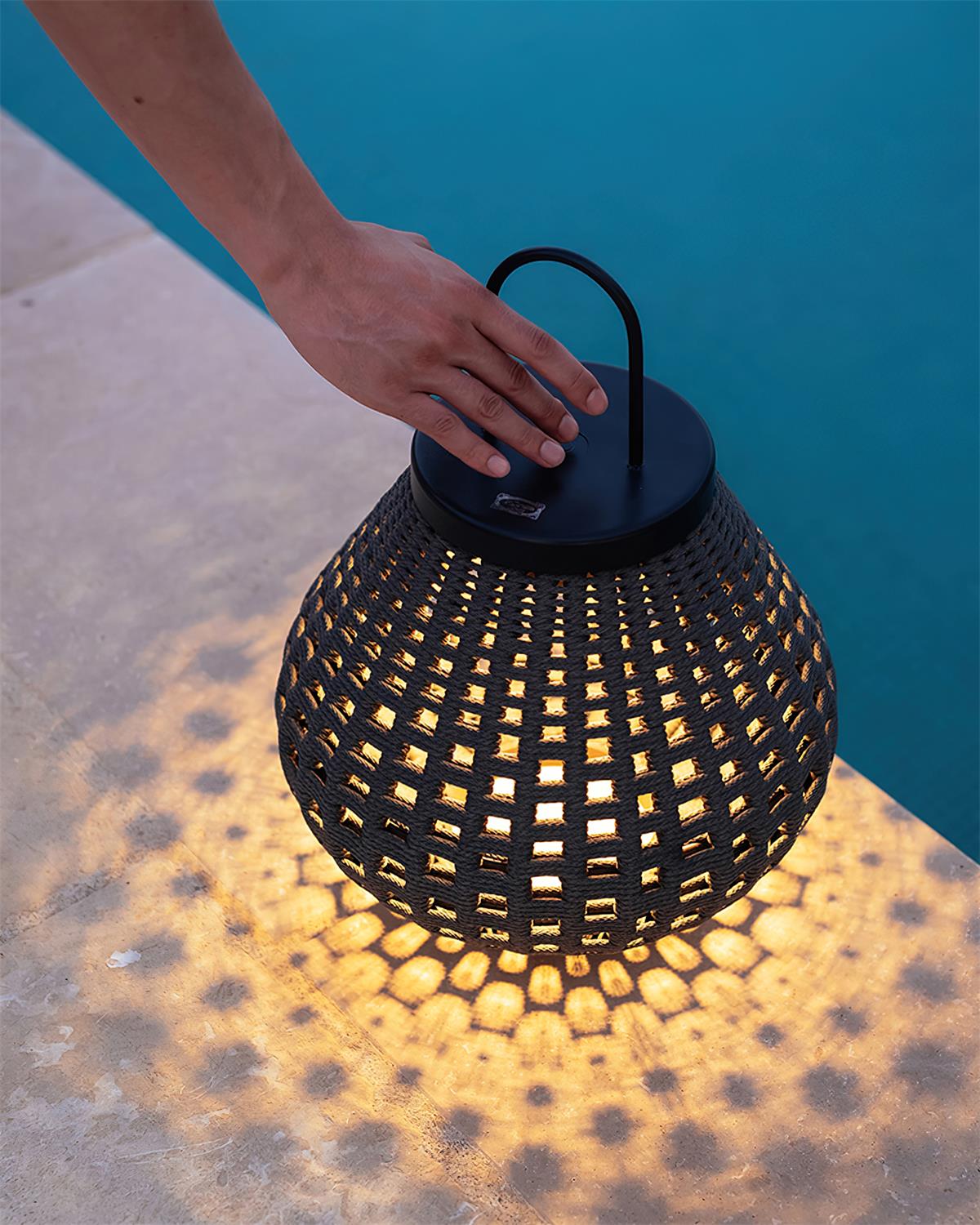 Poltrona Outdoor Lamp Lantern Rattan Teardrop Rustic - Letslighting