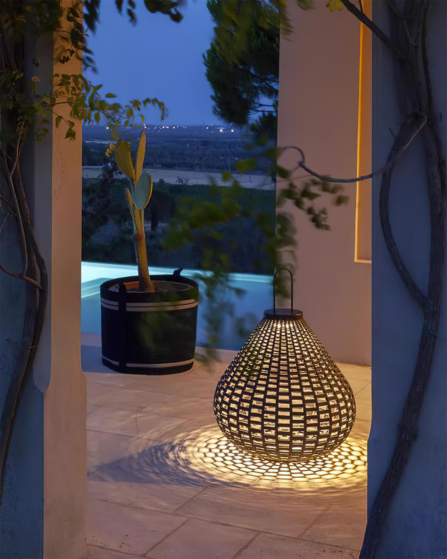 Poltrona Outdoor Lamp Lantern Rattan Teardrop Rustic - Letslighting