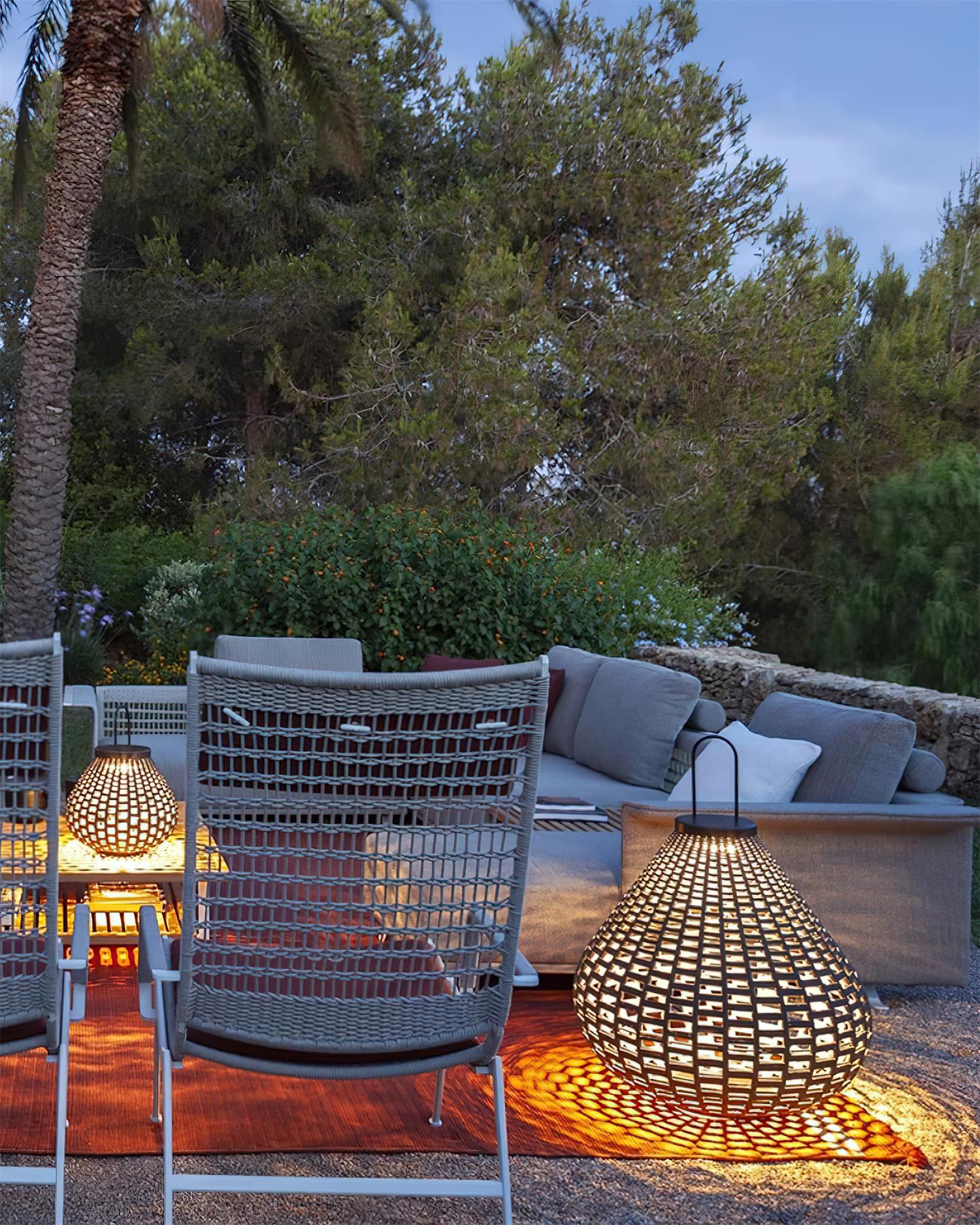 Poltrona Outdoor Lamp Lantern Rattan Teardrop Rustic - Letslighting