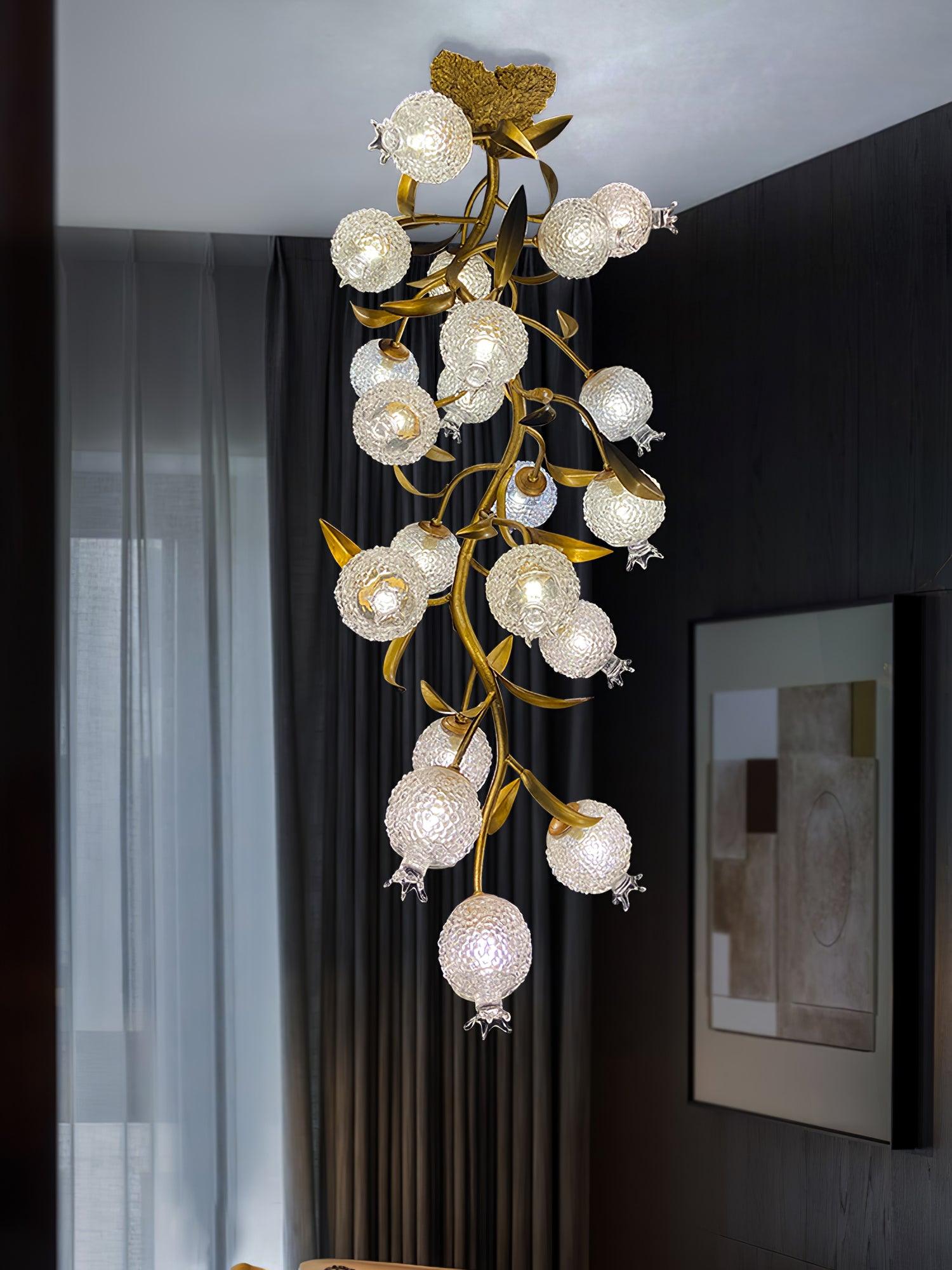 Aursorir Elegance Pomegranate Brass Glass Ceiling Lamp - Letslighting