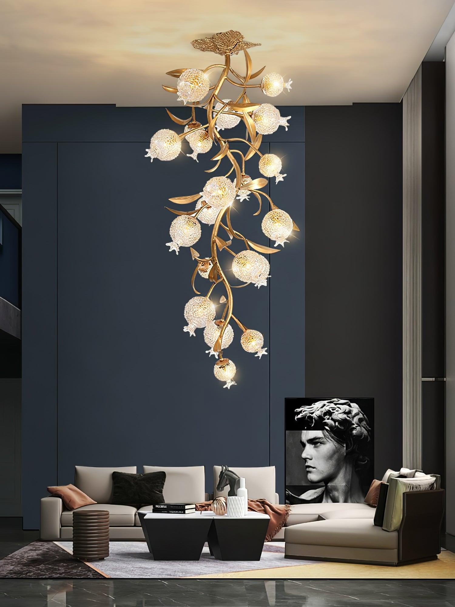 Aursorir Elegance Pomegranate Brass Glass Ceiling Lamp - Letslighting