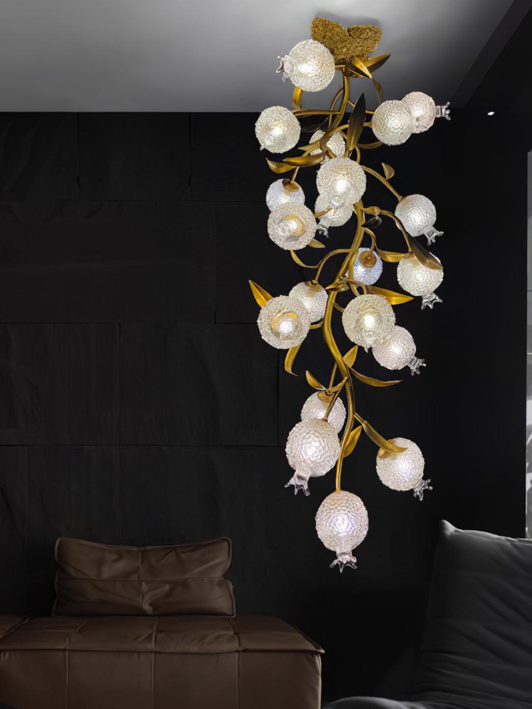 Aursorir Elegance Pomegranate Brass Glass Ceiling Lamp - Letslighting