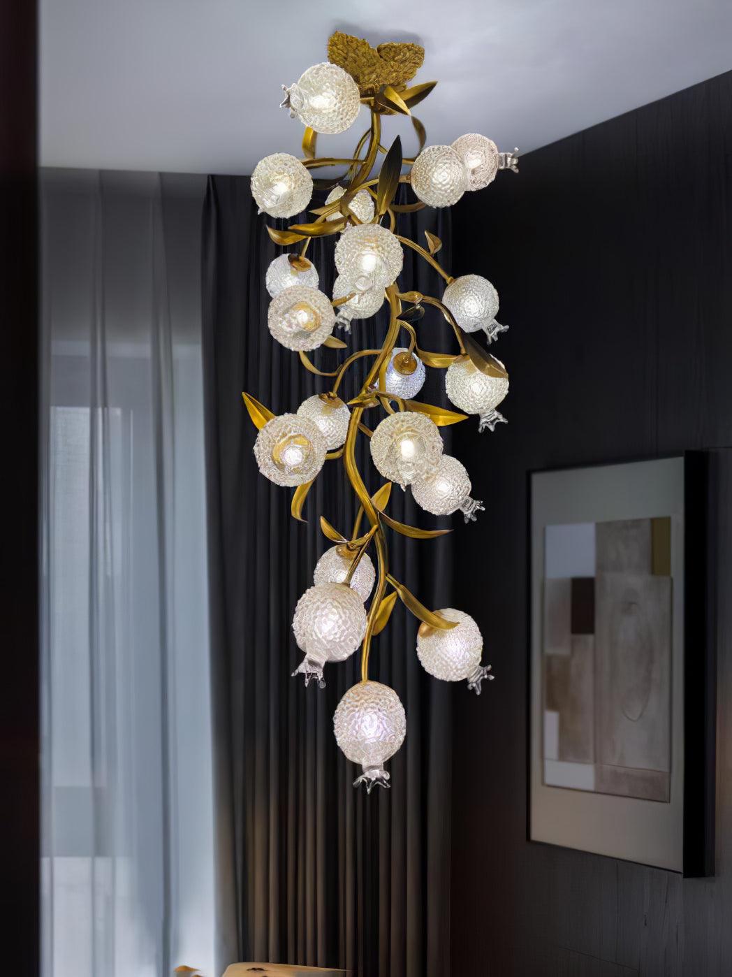 Aursorir Elegance Pomegranate Brass Glass Ceiling Lamp - Letslighting