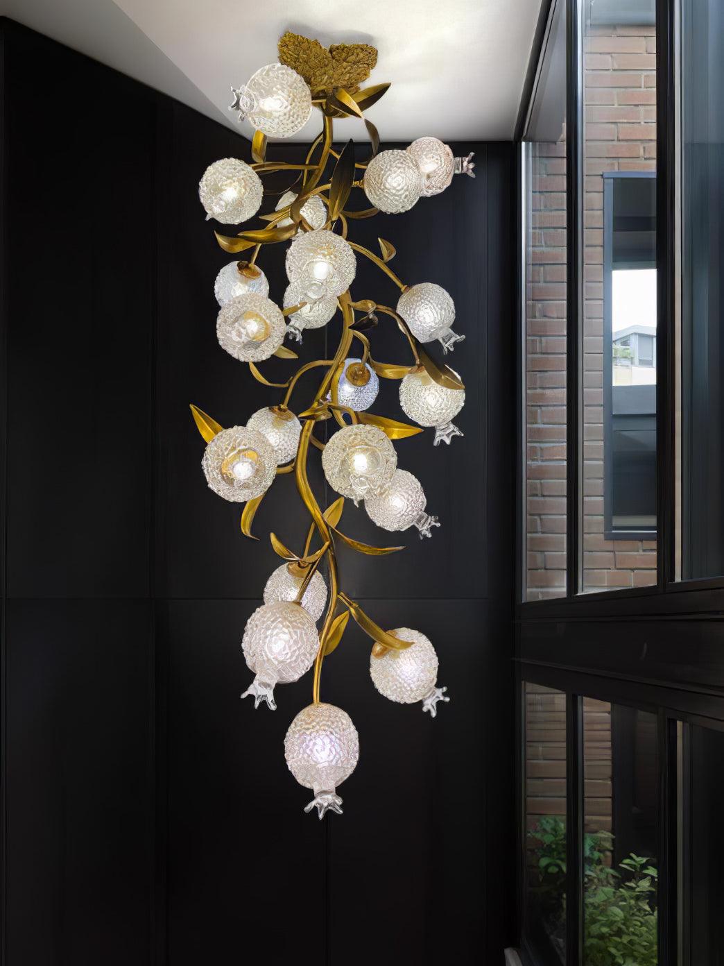 Aursorir Elegance Pomegranate Brass Glass Ceiling Lamp - Letslighting