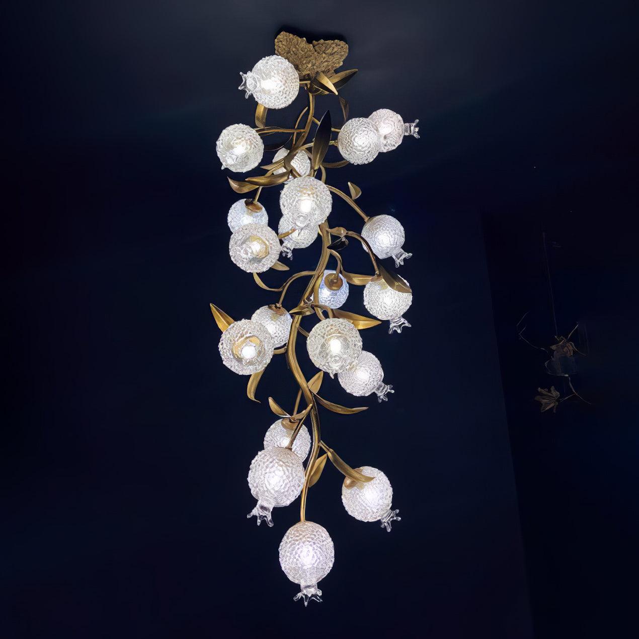Aursorir Elegance Pomegranate Brass Glass Ceiling Lamp - Letslighting