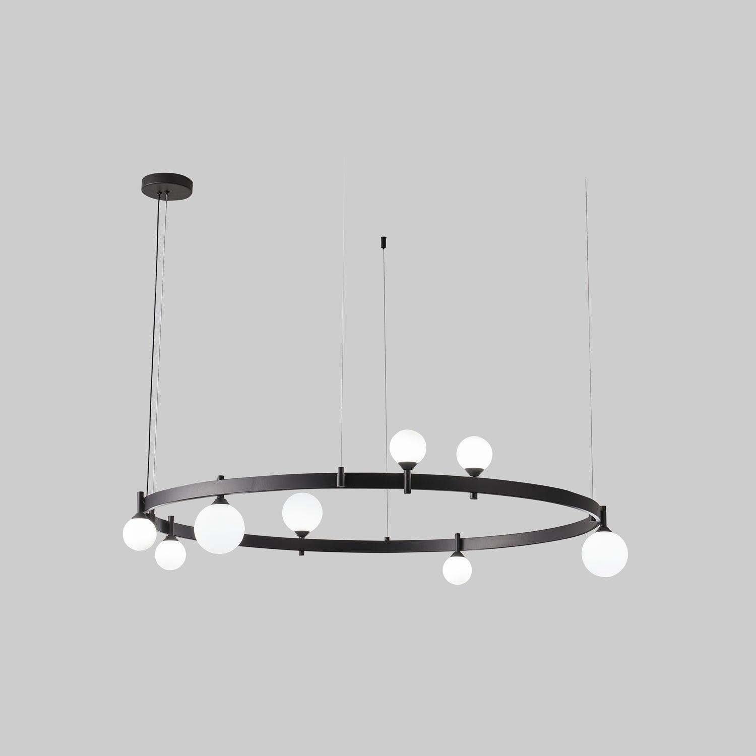 Lustra Pendant Lamp Round Black Ring - Letslighting