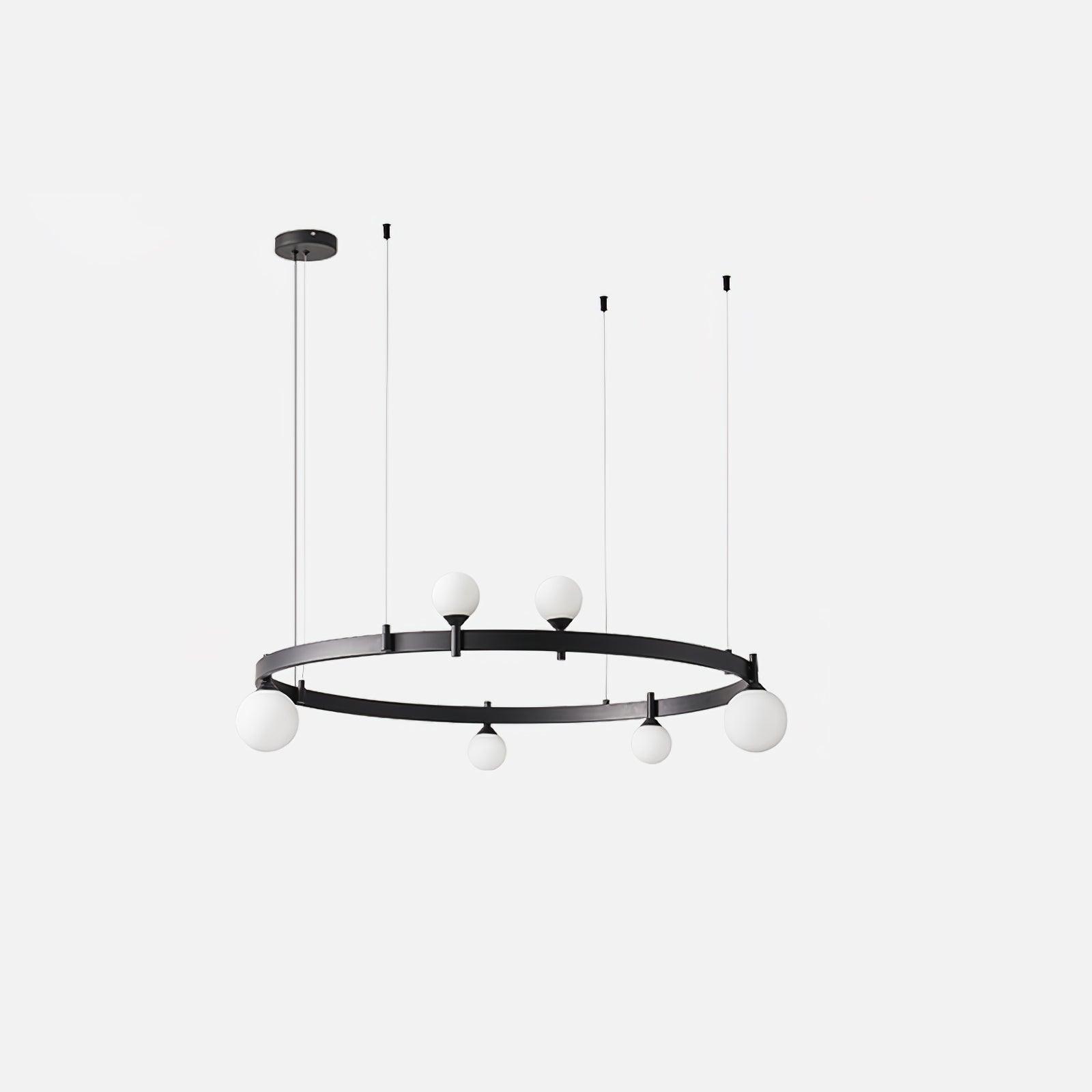 Lustra Pendant Lamp Round Black Ring - Letslighting