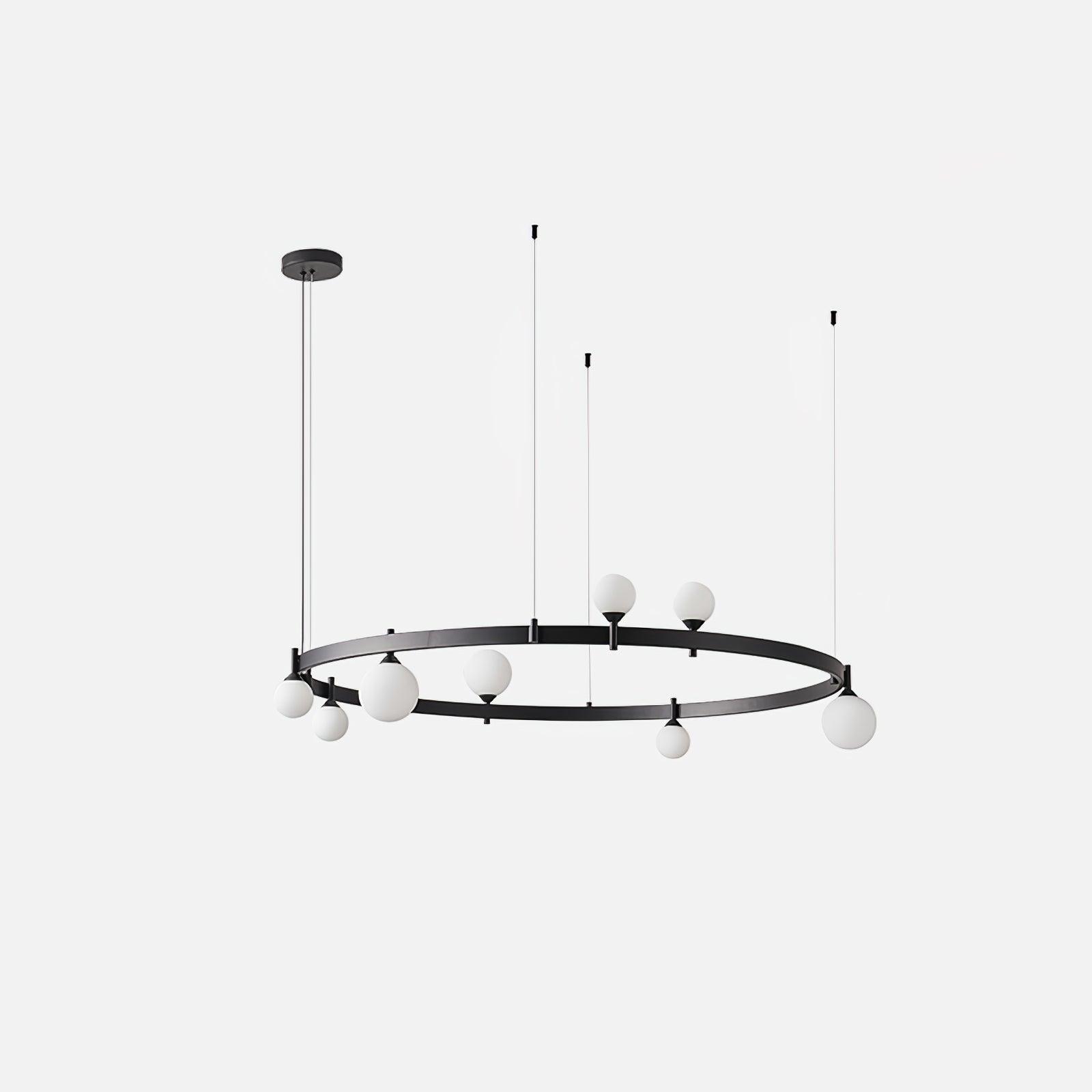 Lustra Pendant Lamp Round Black Ring - Letslighting