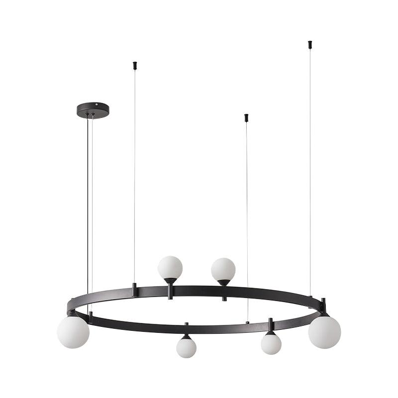 Lustra Pendant Lamp Round Black Ring - Letslighting