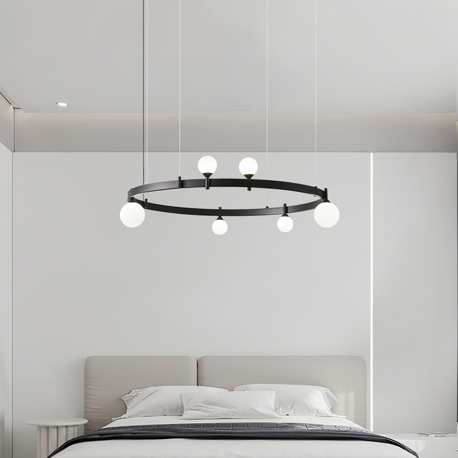 Lustra Pendant Lamp Round Black Ring - Letslighting
