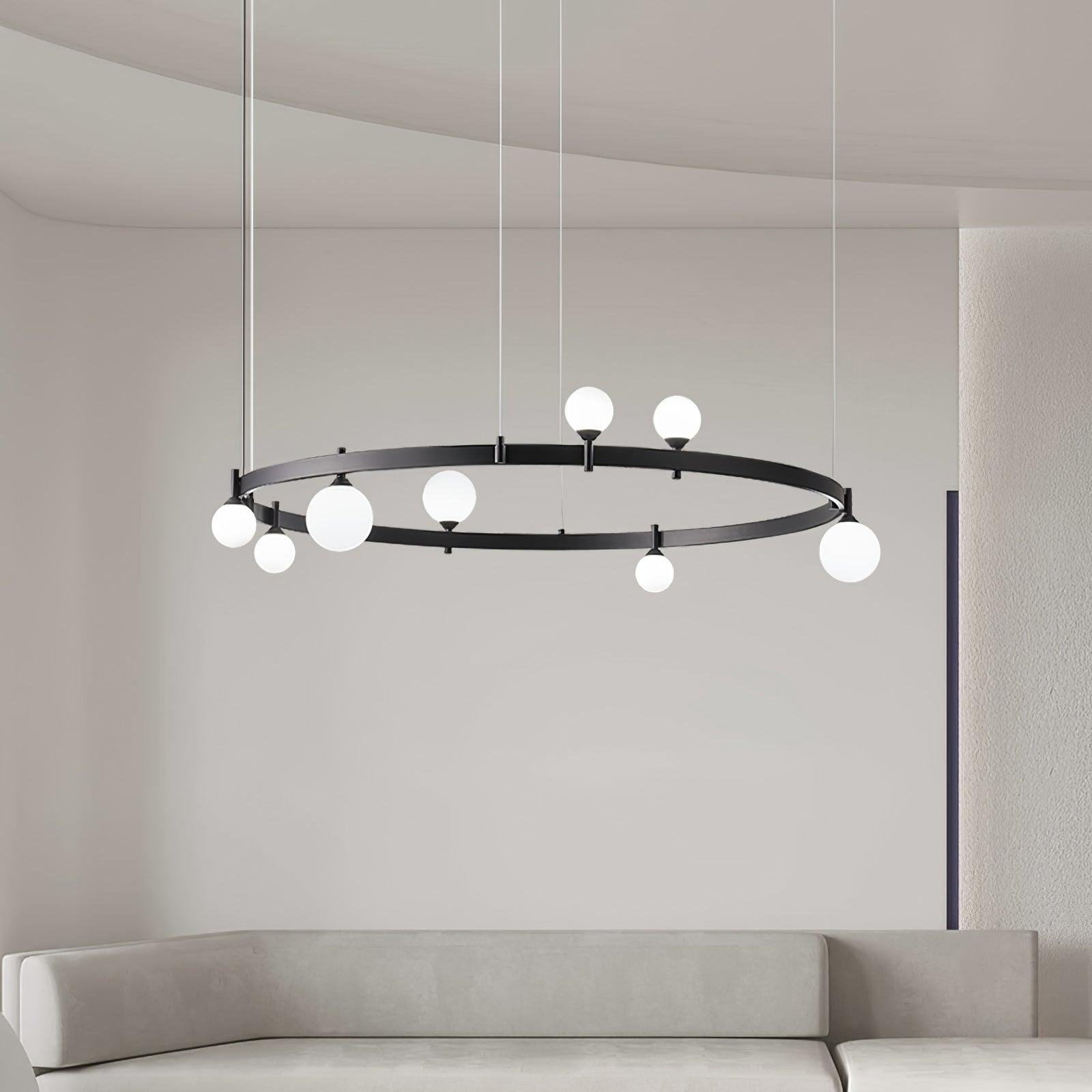 Lustra Pendant Lamp Round Black Ring - Letslighting