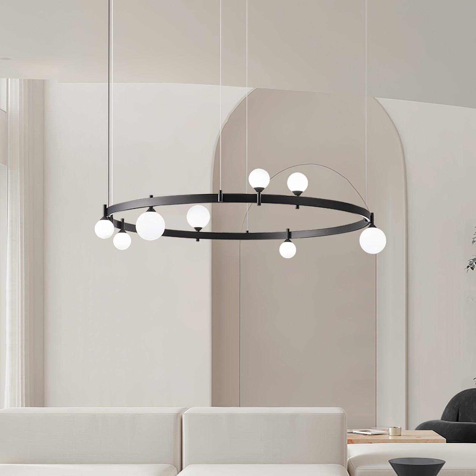 Lustra Pendant Lamp Round Black Ring - Letslighting