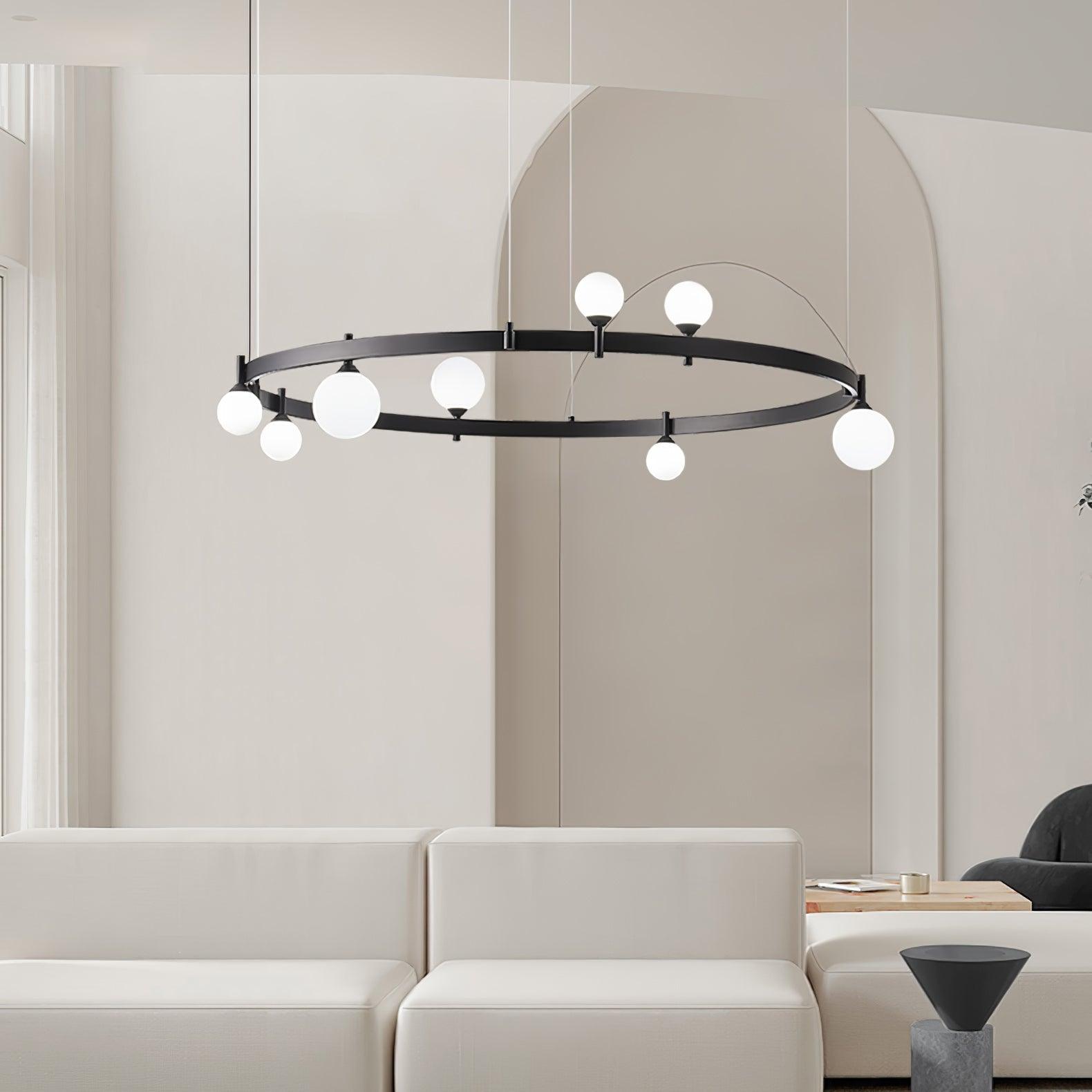 Lustra Pendant Lamp Round Black Ring - Letslighting