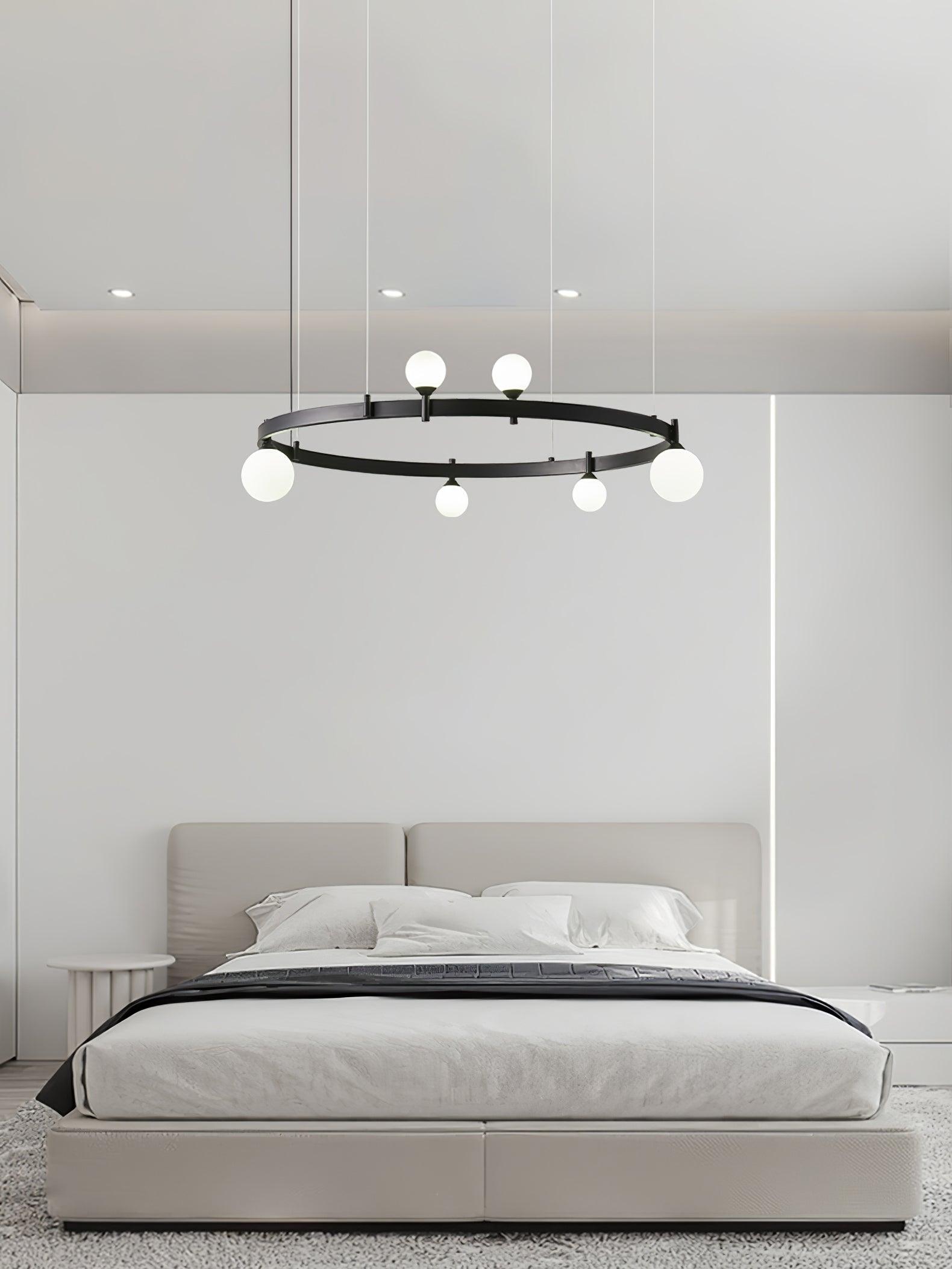 Lustra Pendant Lamp Round Black Ring - Letslighting