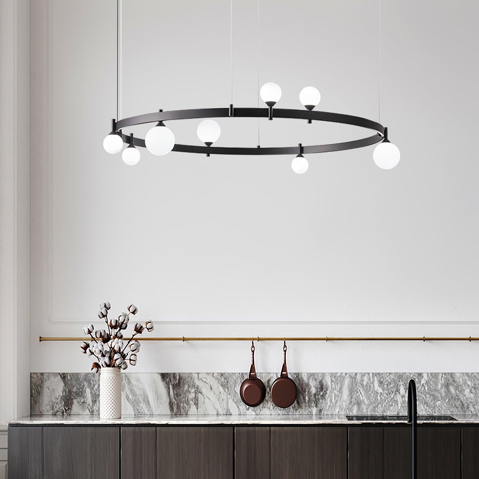 Lustra Pendant Lamp Round Black Ring - Letslighting