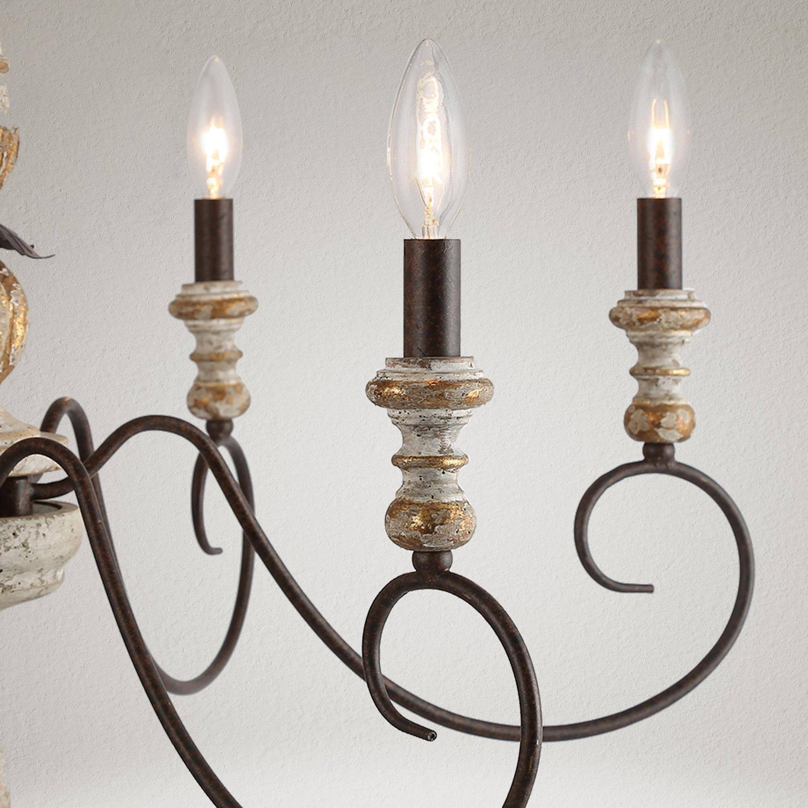 Zonorira Vintage Industrial Wooden Chandelier - Letslighting