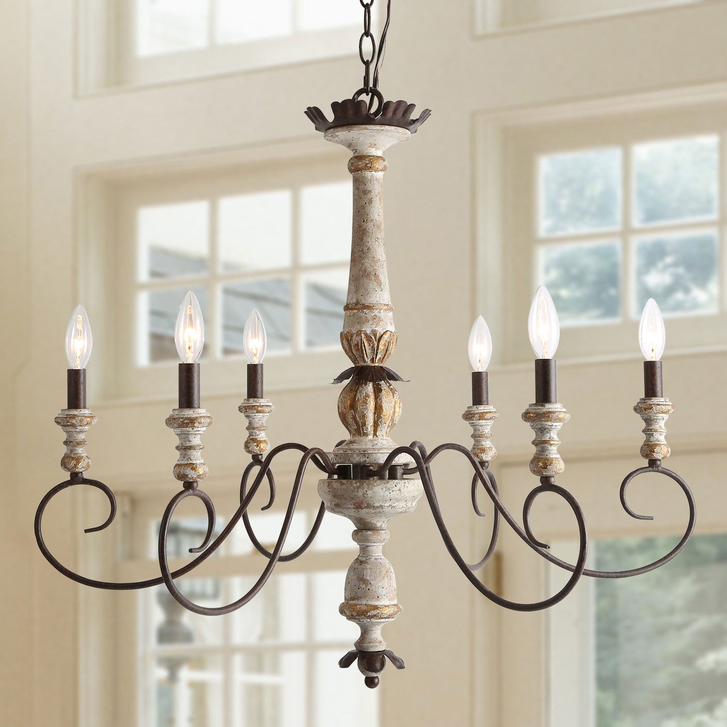 Zonorira Vintage Industrial Wooden Chandelier - Letslighting