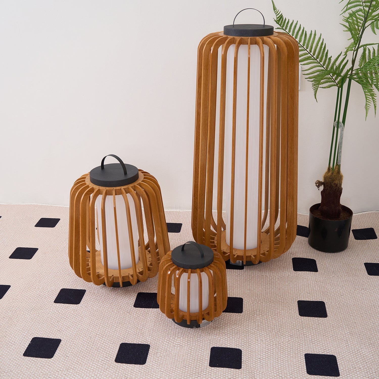 Ulmaran Portable Rechargeable Wood Lantern Outdoor Light - Letslighting