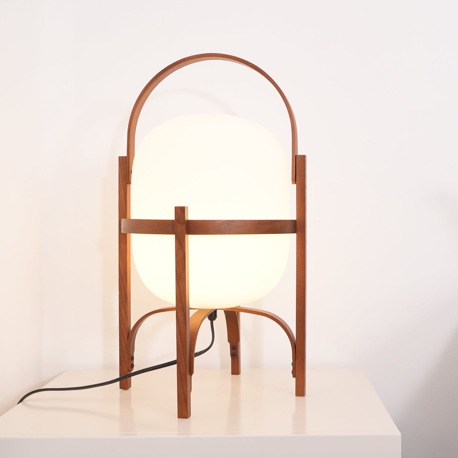 Lethra Wood Glass Table Lamp - Letslighting