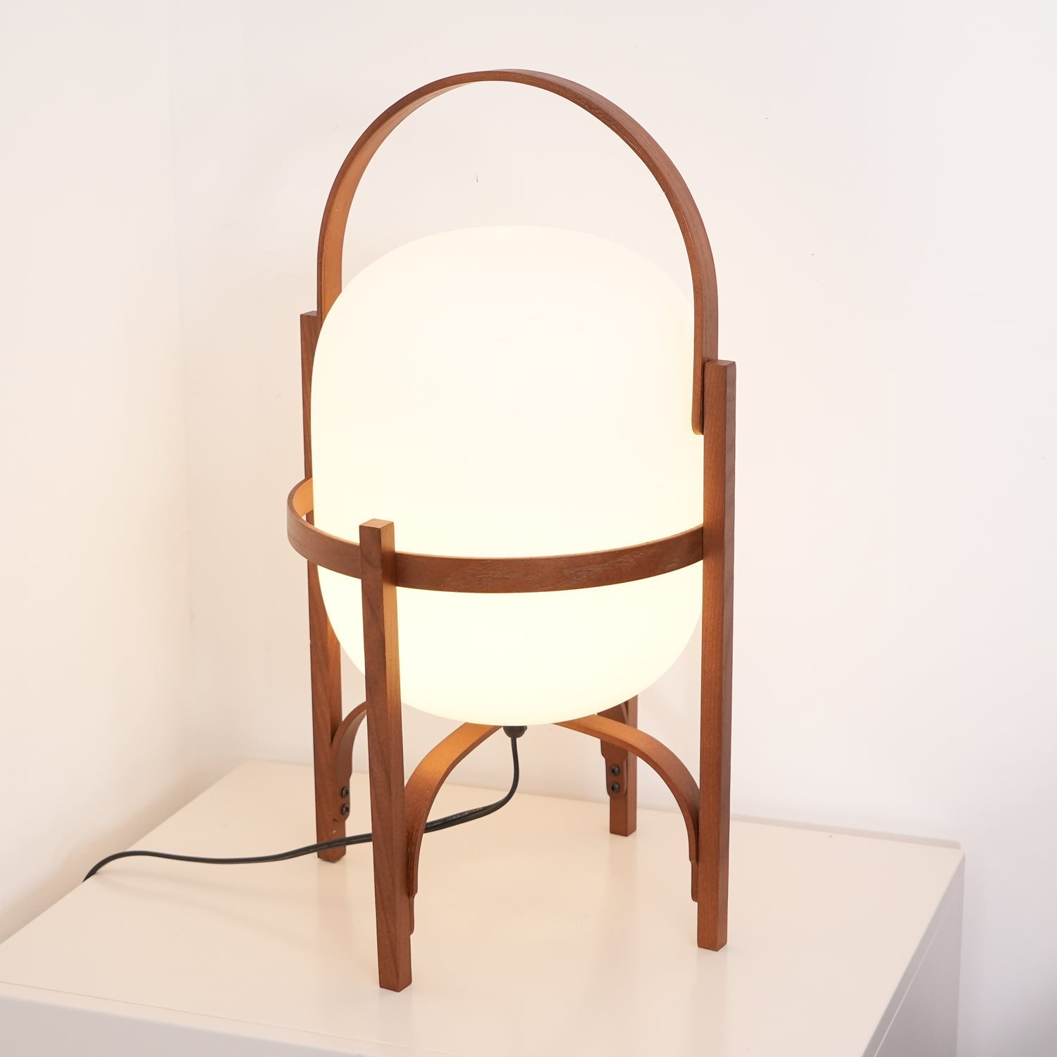 Lethra Wood Glass Table Lamp - Letslighting
