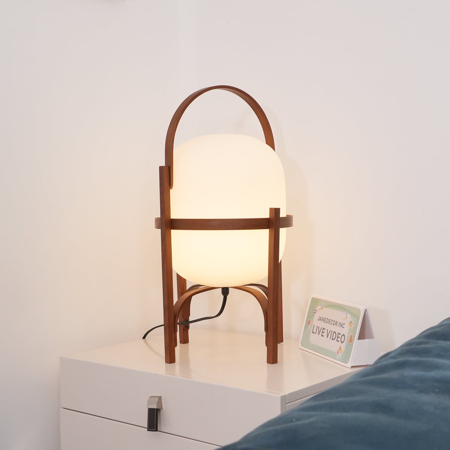Lethra Wood Glass Table Lamp - Letslighting