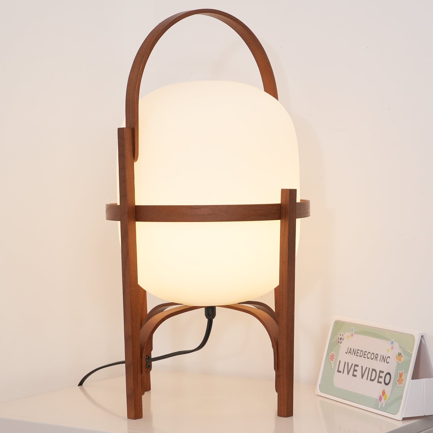 Lethra Wood Glass Table Lamp - Letslighting
