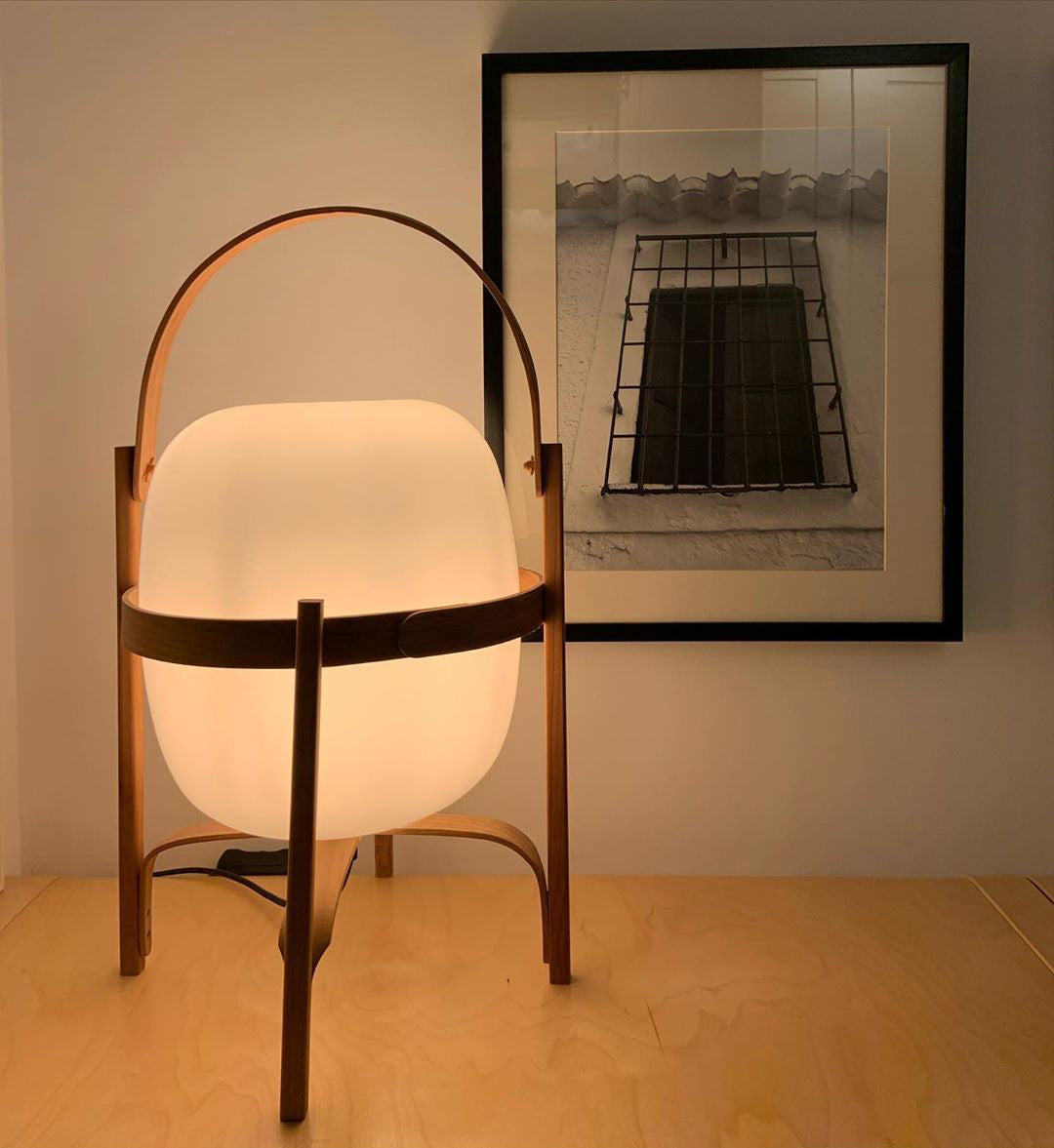 Lethra Wood Glass Table Lamp - Letslighting