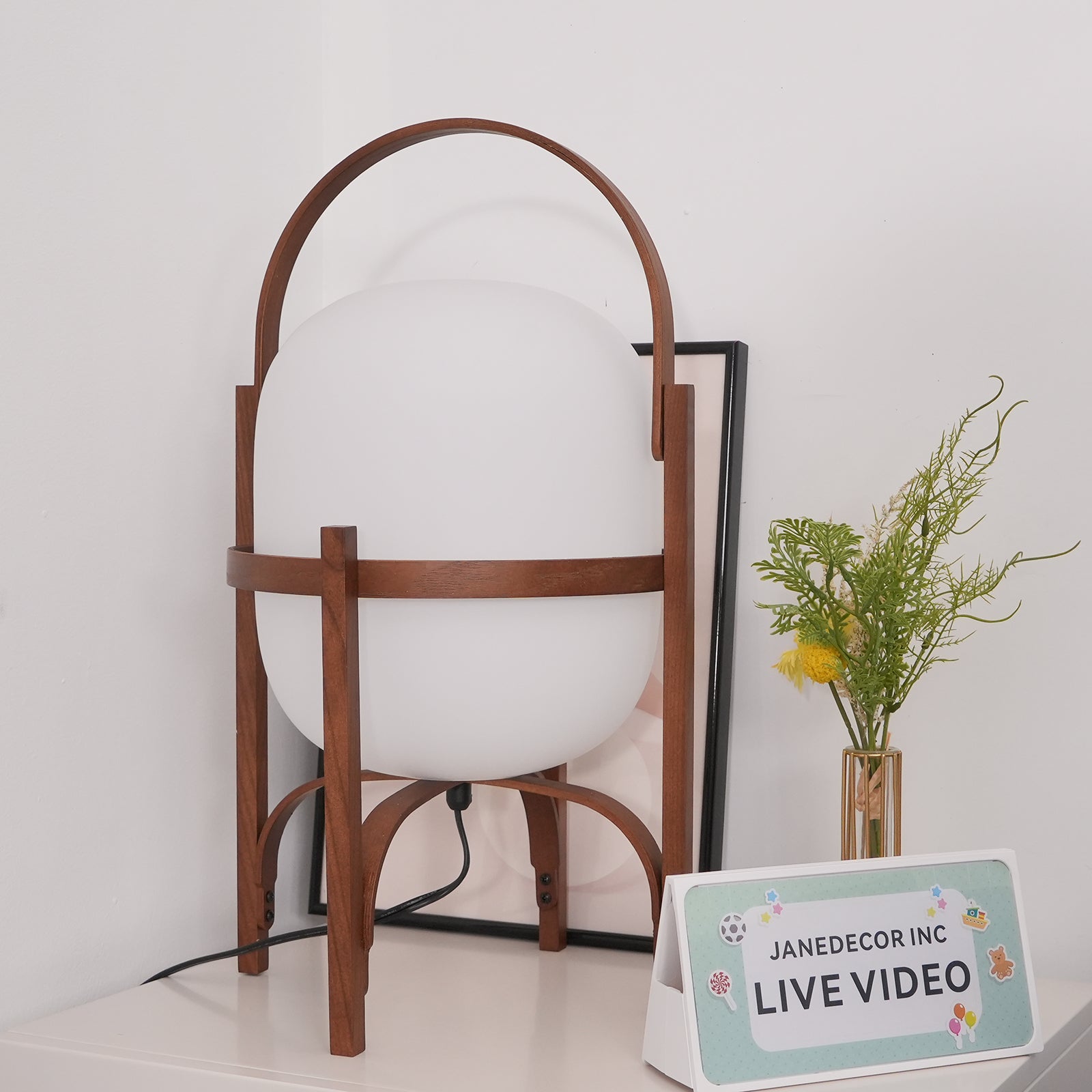 Lethra Wood Glass Table Lamp - Letslighting