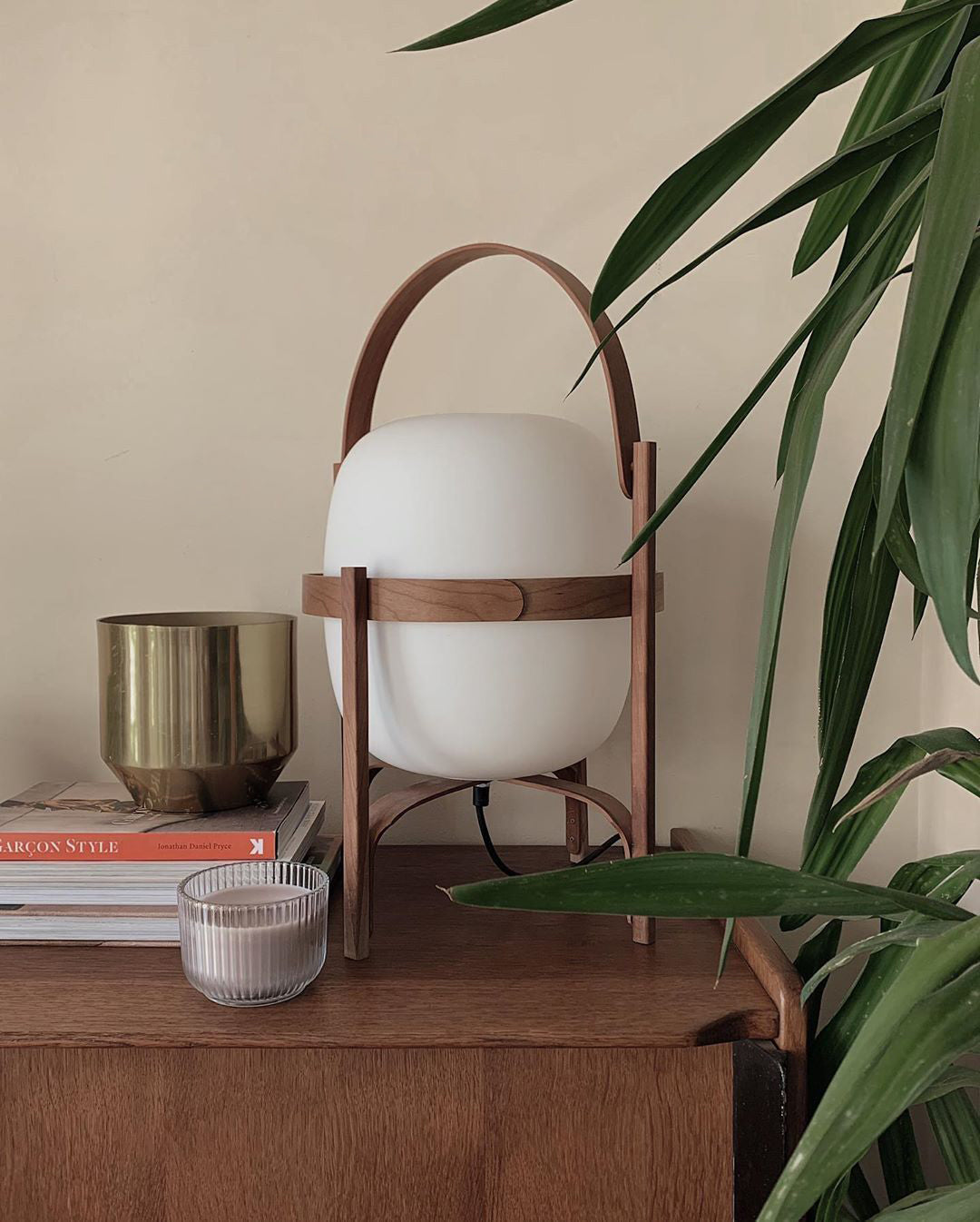 Lethra Wood Glass Table Lamp - Letslighting