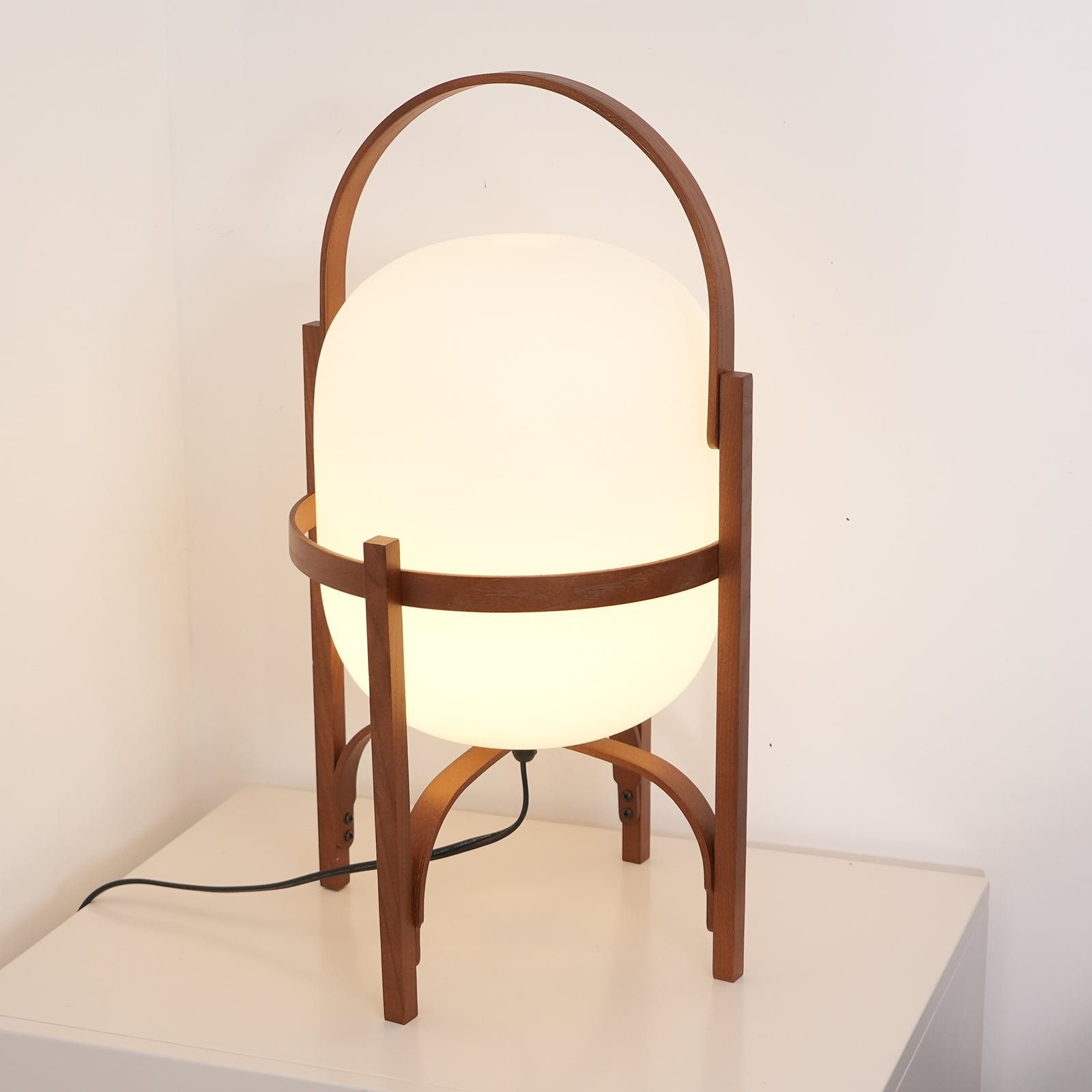 Lethra Wood Glass Table Lamp - Letslighting