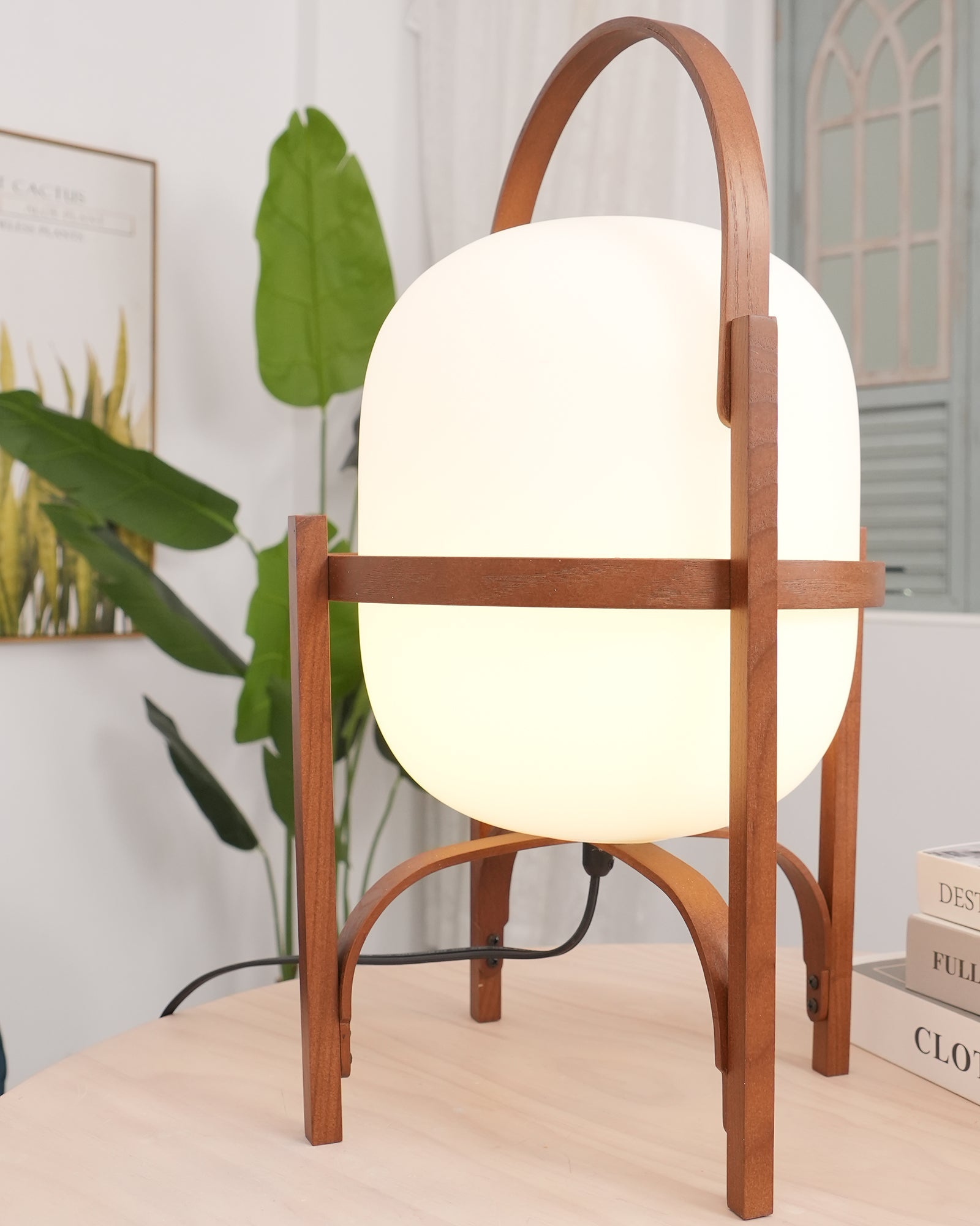 Lethra Wood Glass Table Lamp - Letslighting