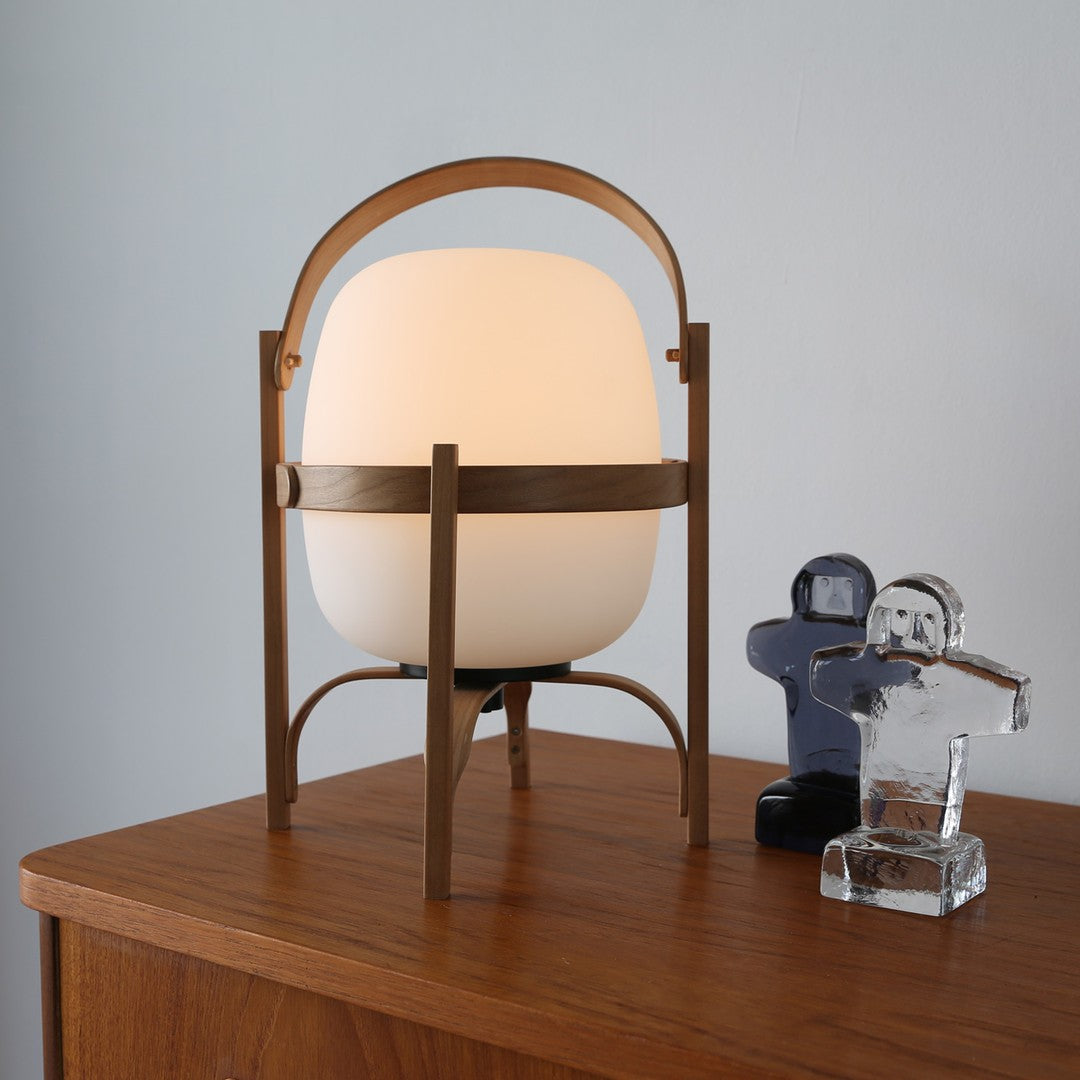 Lethra Wood Glass Table Lamp - Letslighting