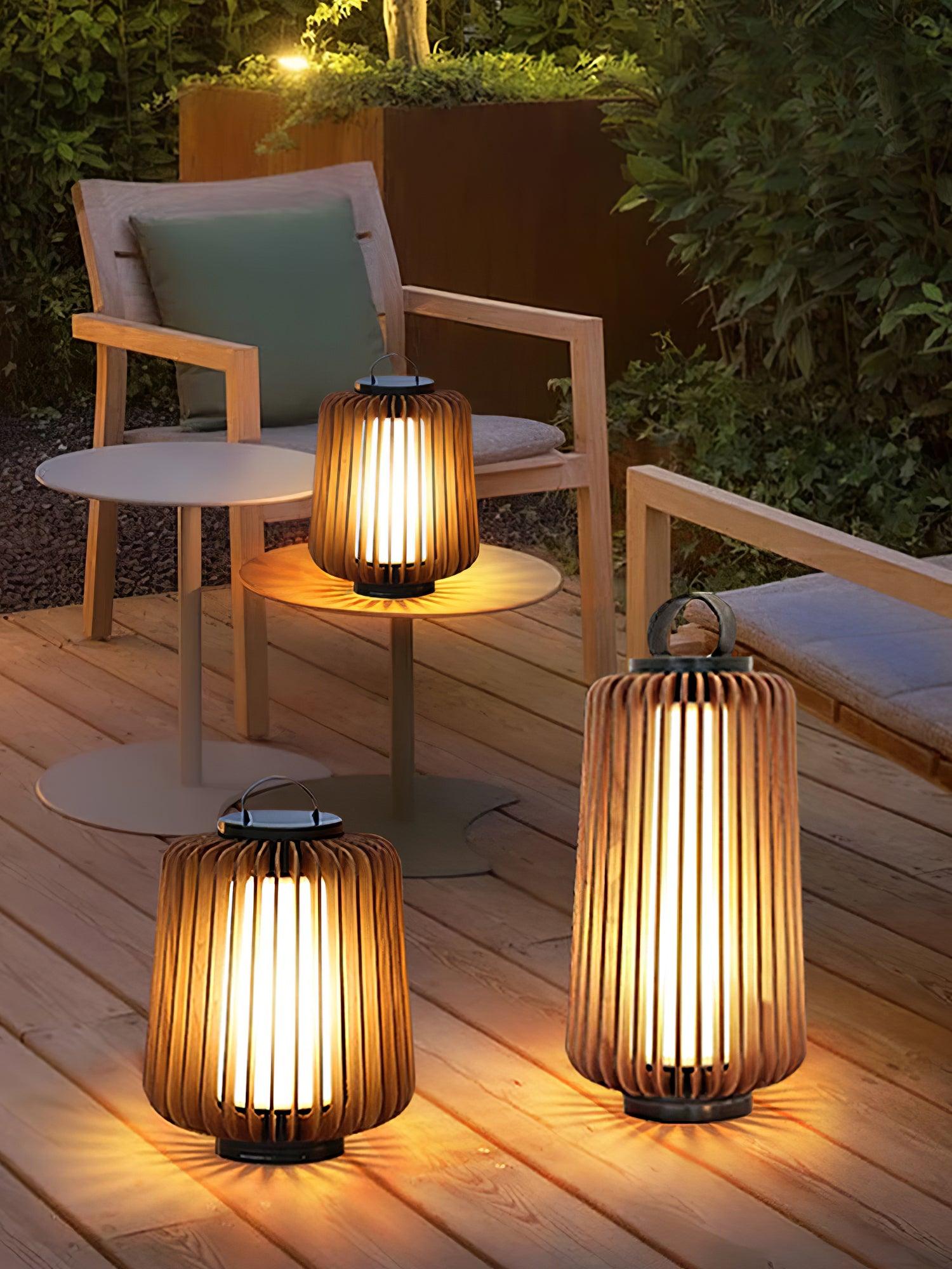 Ulmaran Portable Rechargeable Wood Lantern Outdoor Light - Letslighting