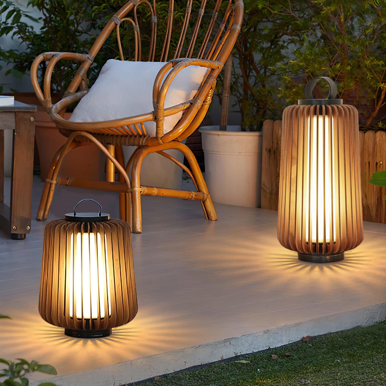 Ulmaran Portable Rechargeable Wood Lantern Outdoor Light - Letslighting