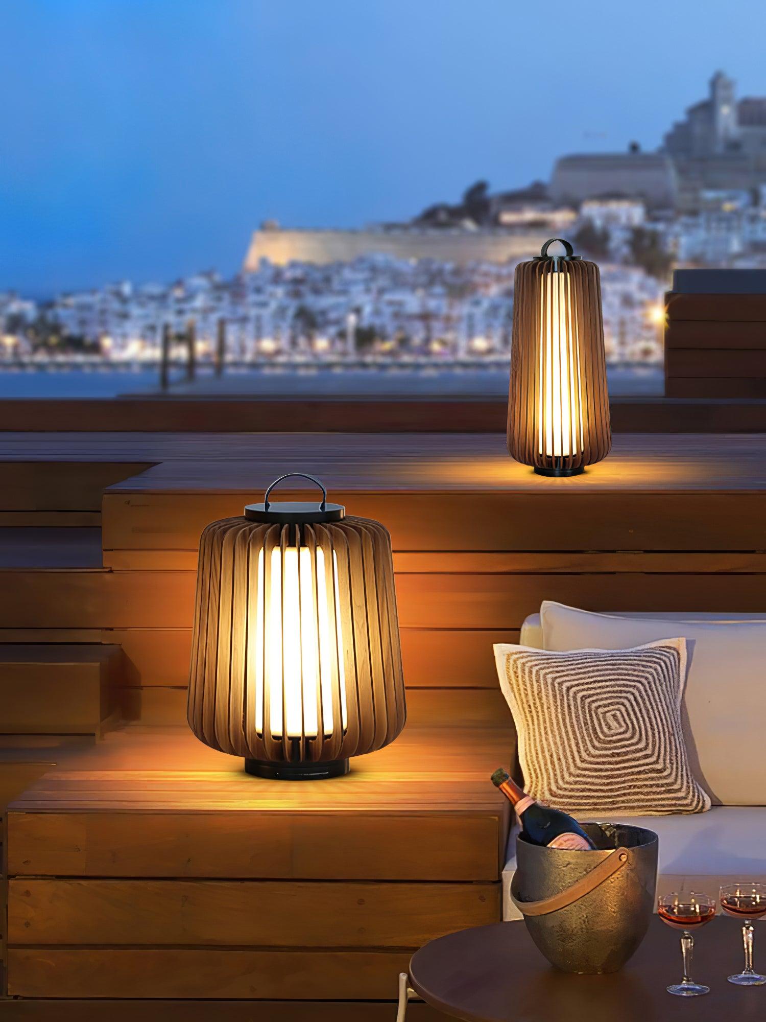 Ulmaran Portable Rechargeable Wood Lantern Outdoor Light - Letslighting