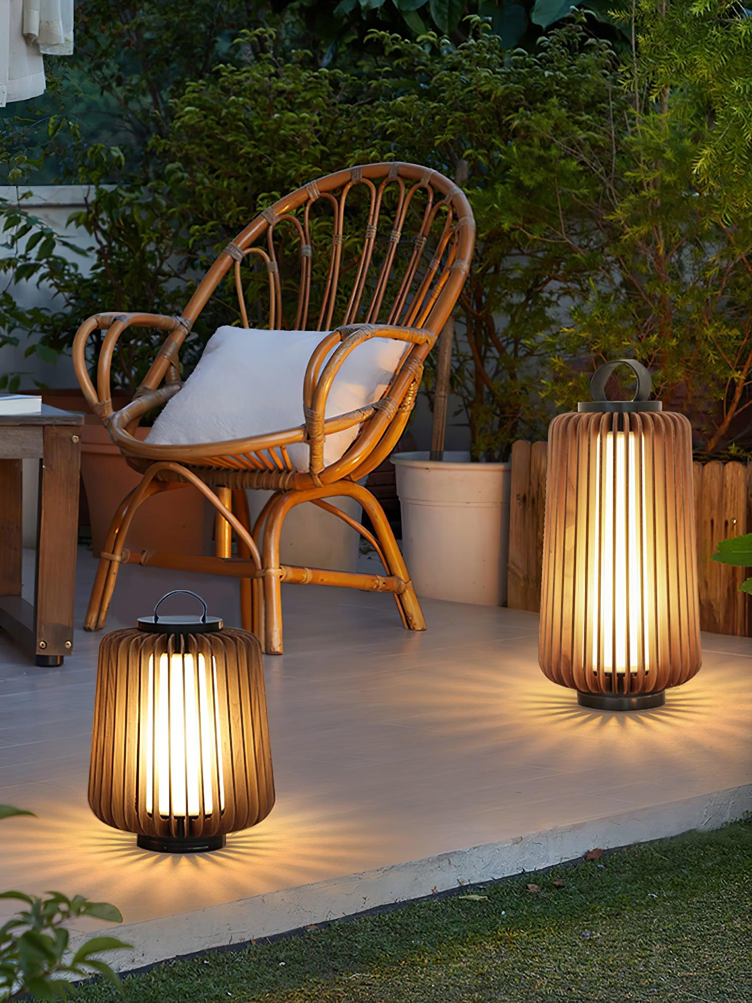 Ulmaran Portable Rechargeable Wood Lantern Outdoor Light - Letslighting