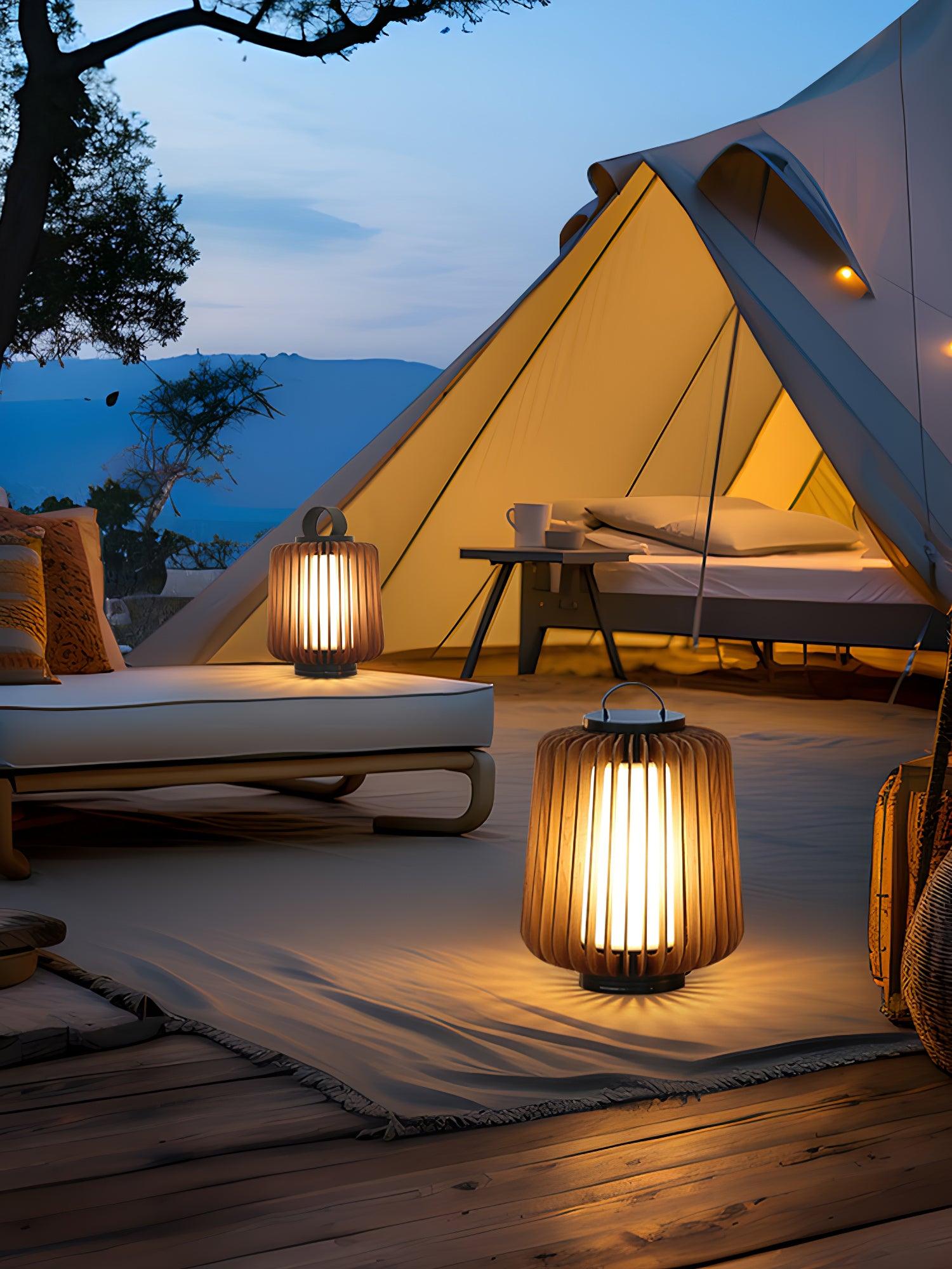 Ulmaran Portable Rechargeable Wood Lantern Outdoor Light - Letslighting