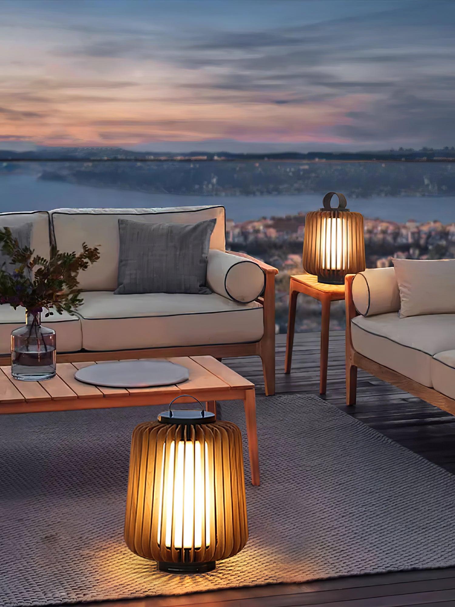 Ulmaran Portable Rechargeable Wood Lantern Outdoor Light - Letslighting