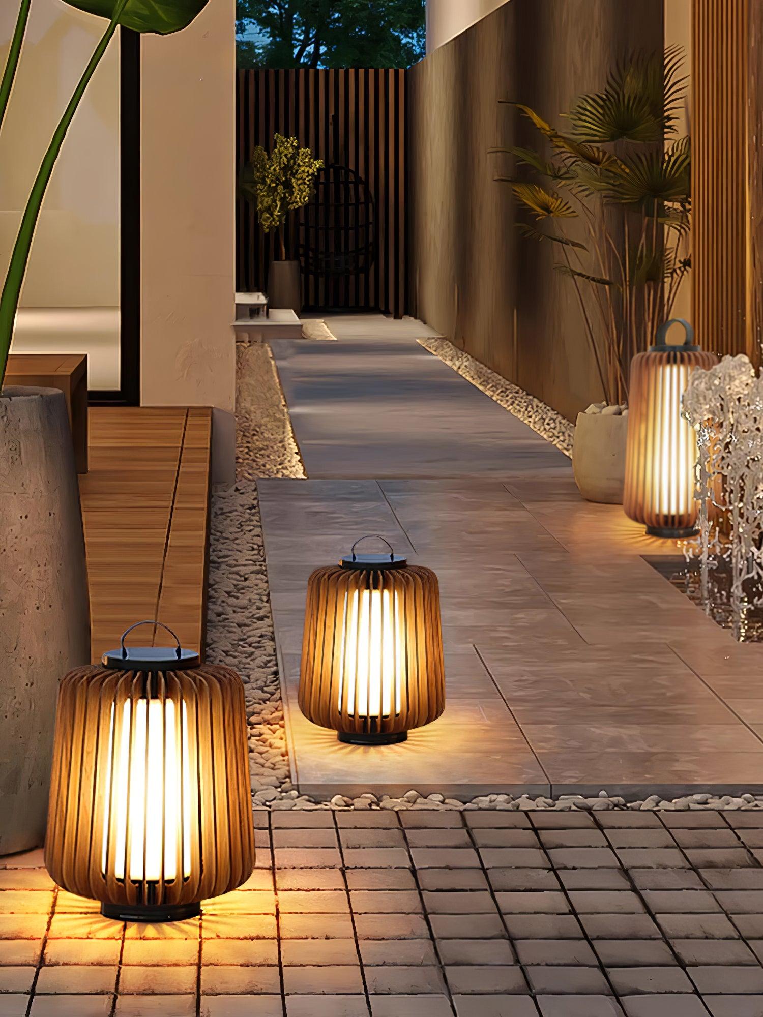 Ulmaran Portable Rechargeable Wood Lantern Outdoor Light - Letslighting