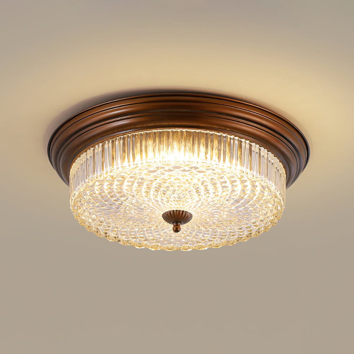 Ulcarir Modern Minimalist Retro Glass Flush Ceiling Lamp - Letslighting