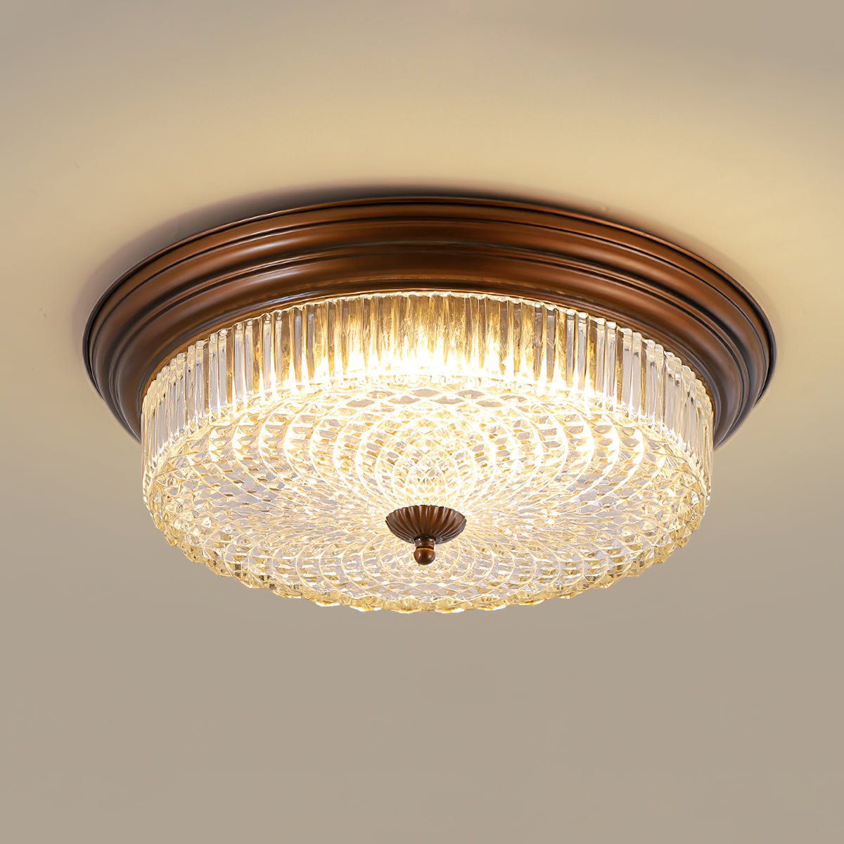 Ulcarir Modern Minimalist Retro Glass Flush Ceiling Lamp - Letslighting