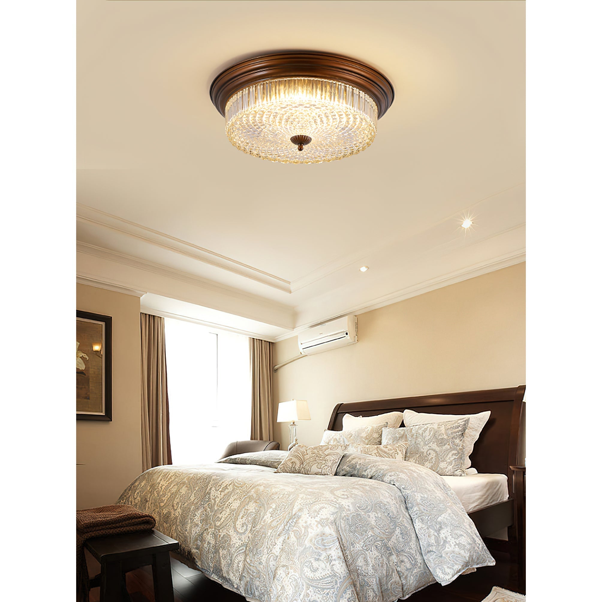 Ulcarir Modern Minimalist Retro Glass Flush Ceiling Lamp - Letslighting